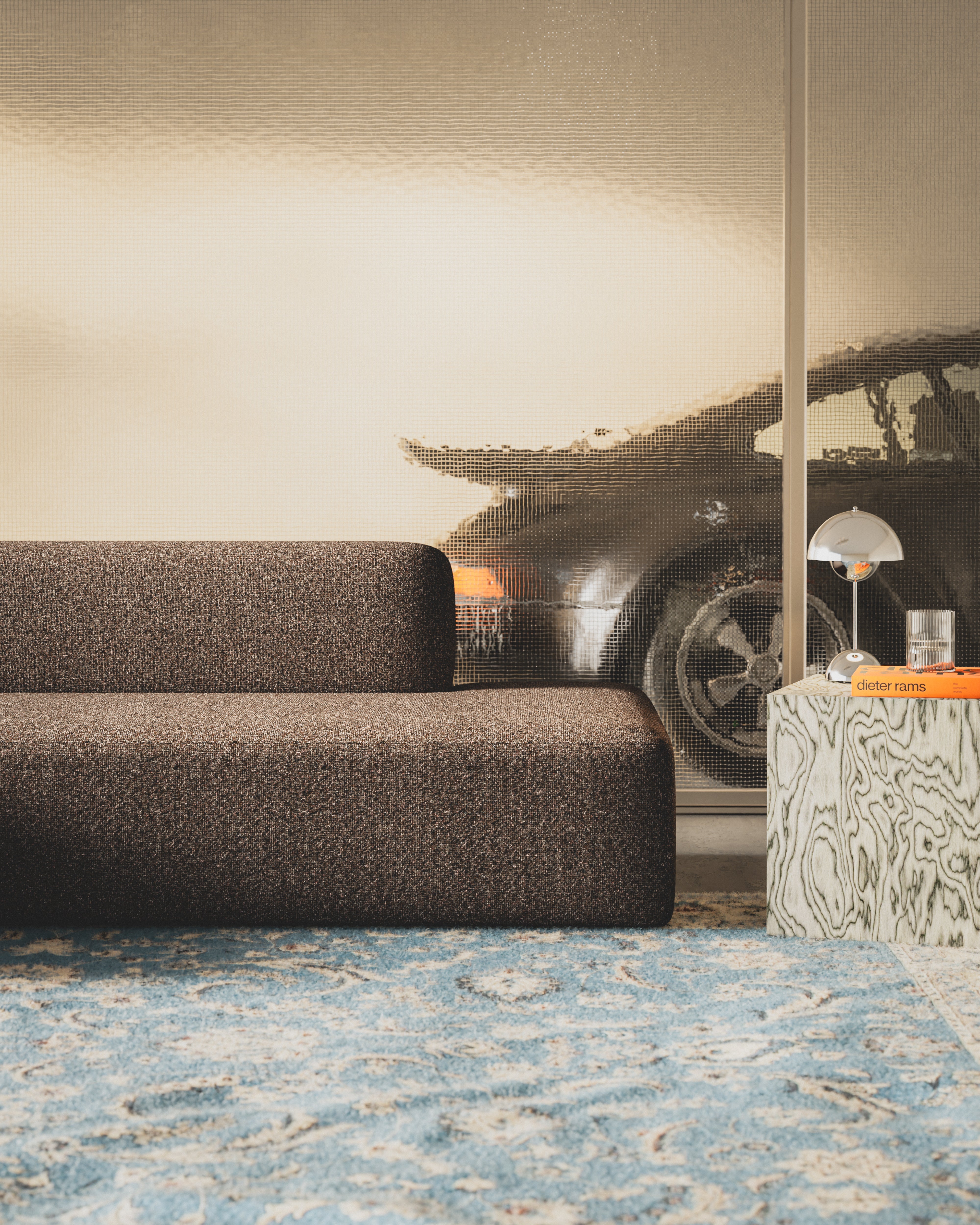 Open left-sided modular corner sofa UMI brown