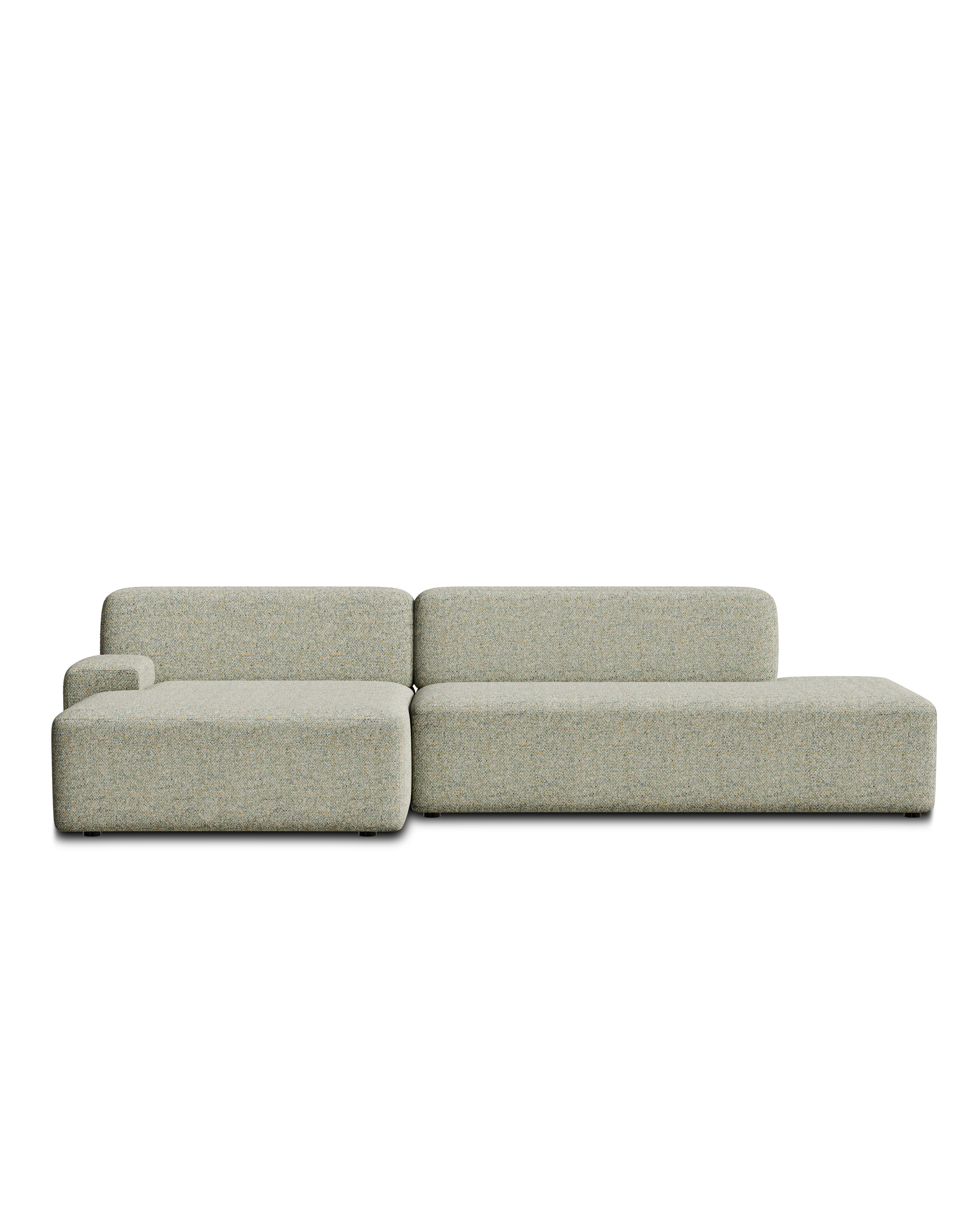 Open left-sided modular corner sofa UMI light green