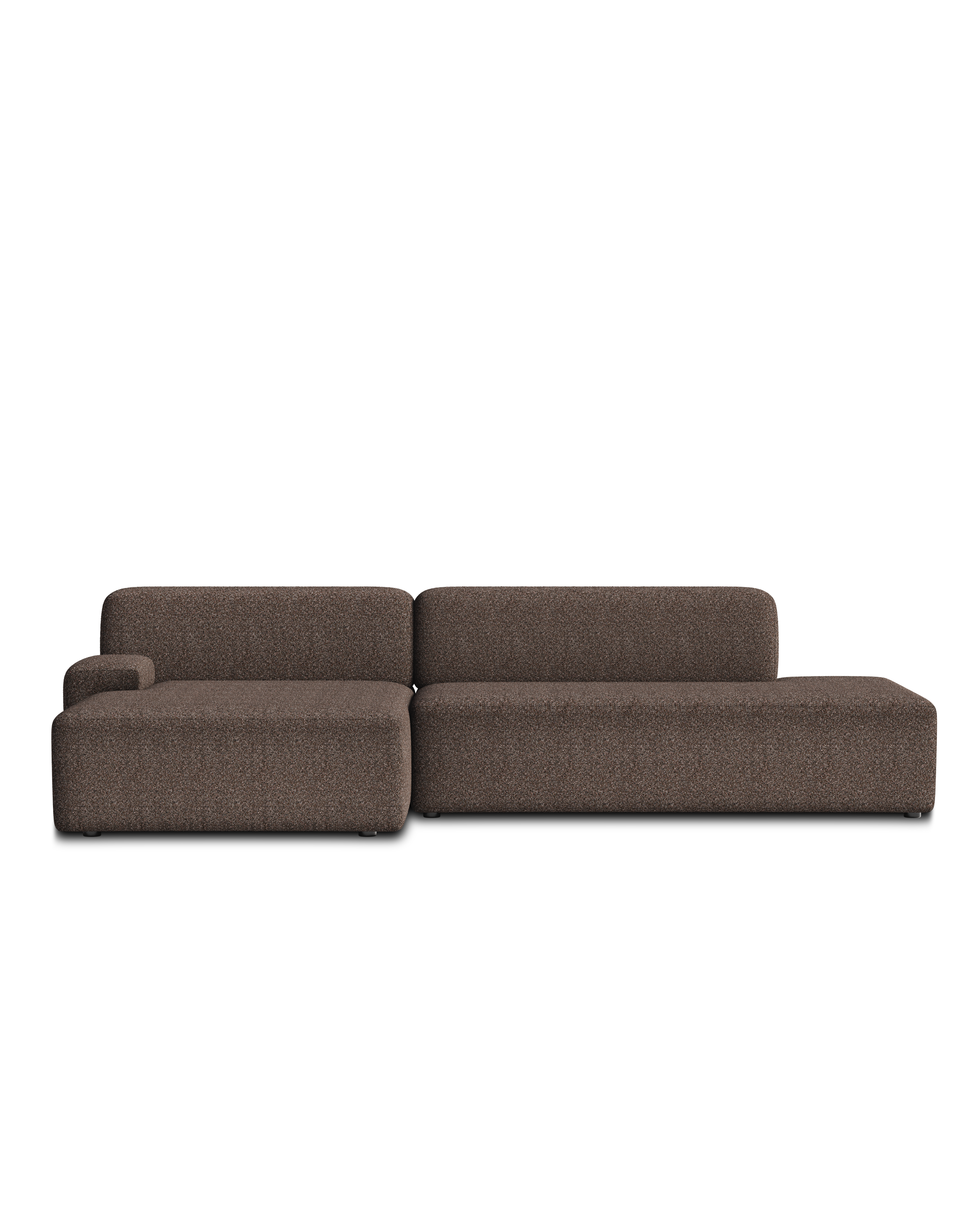 Open left-sided modular corner sofa UMI brown