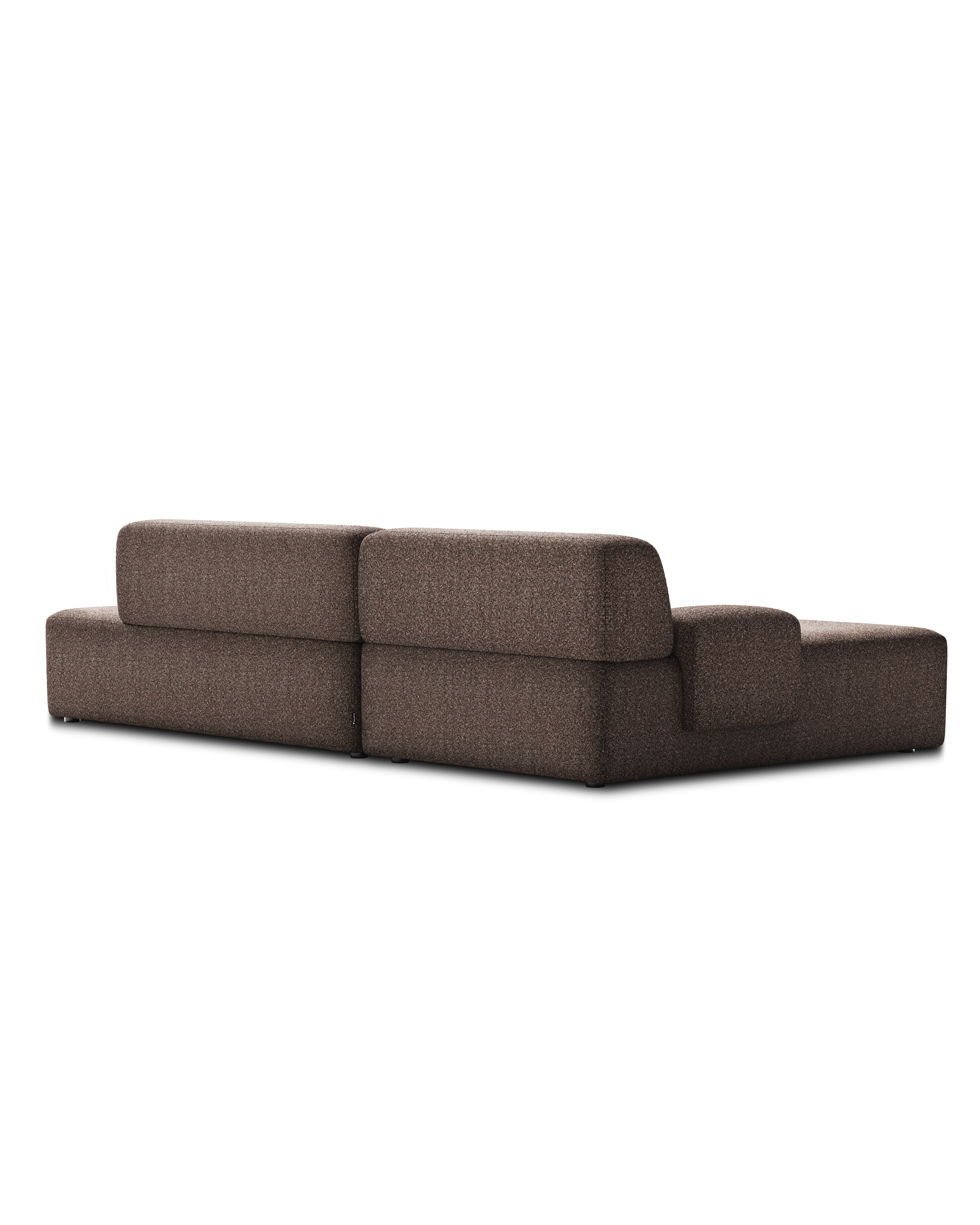 Open left-sided modular corner sofa UMI brown