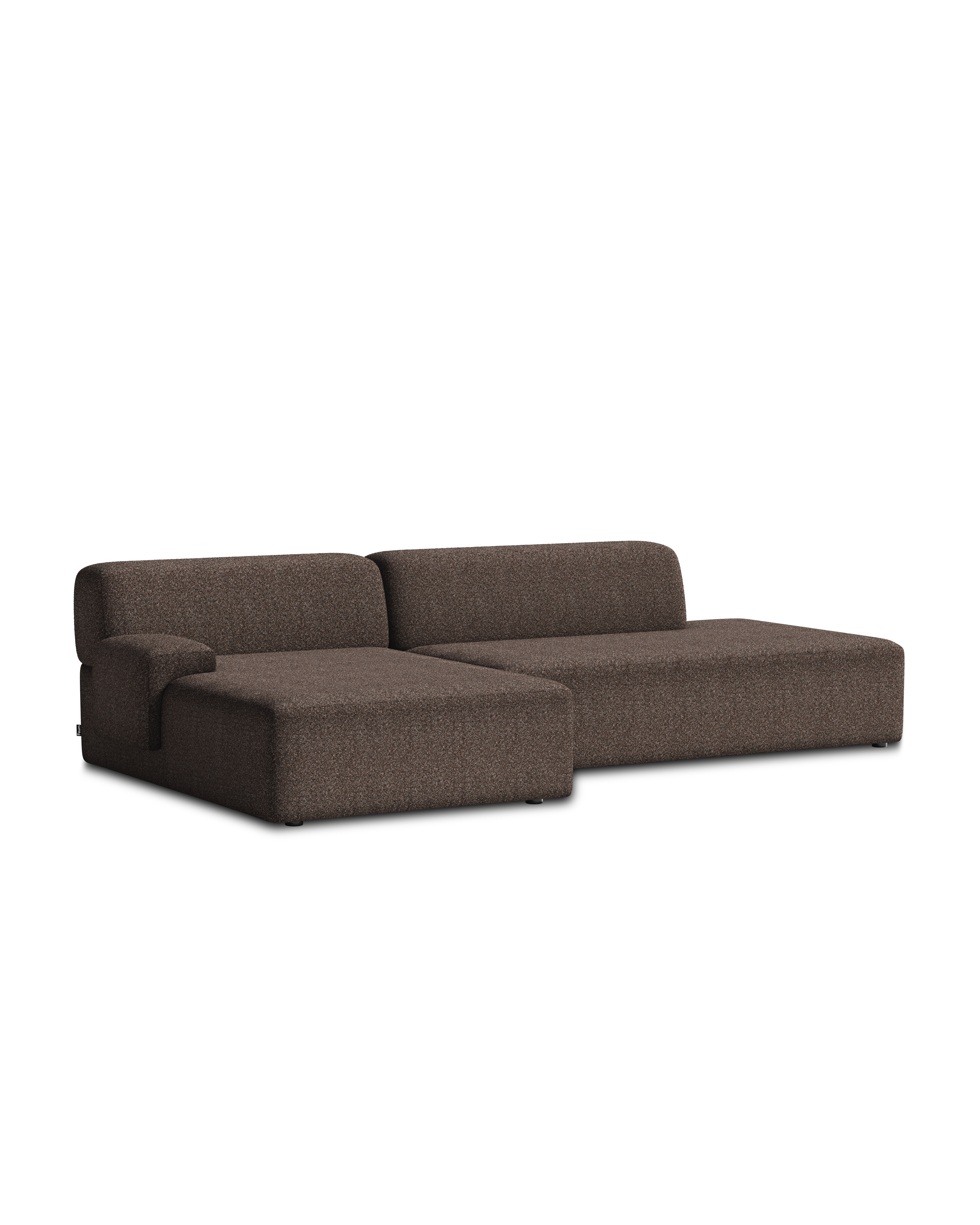 Open left-sided modular corner sofa UMI brown