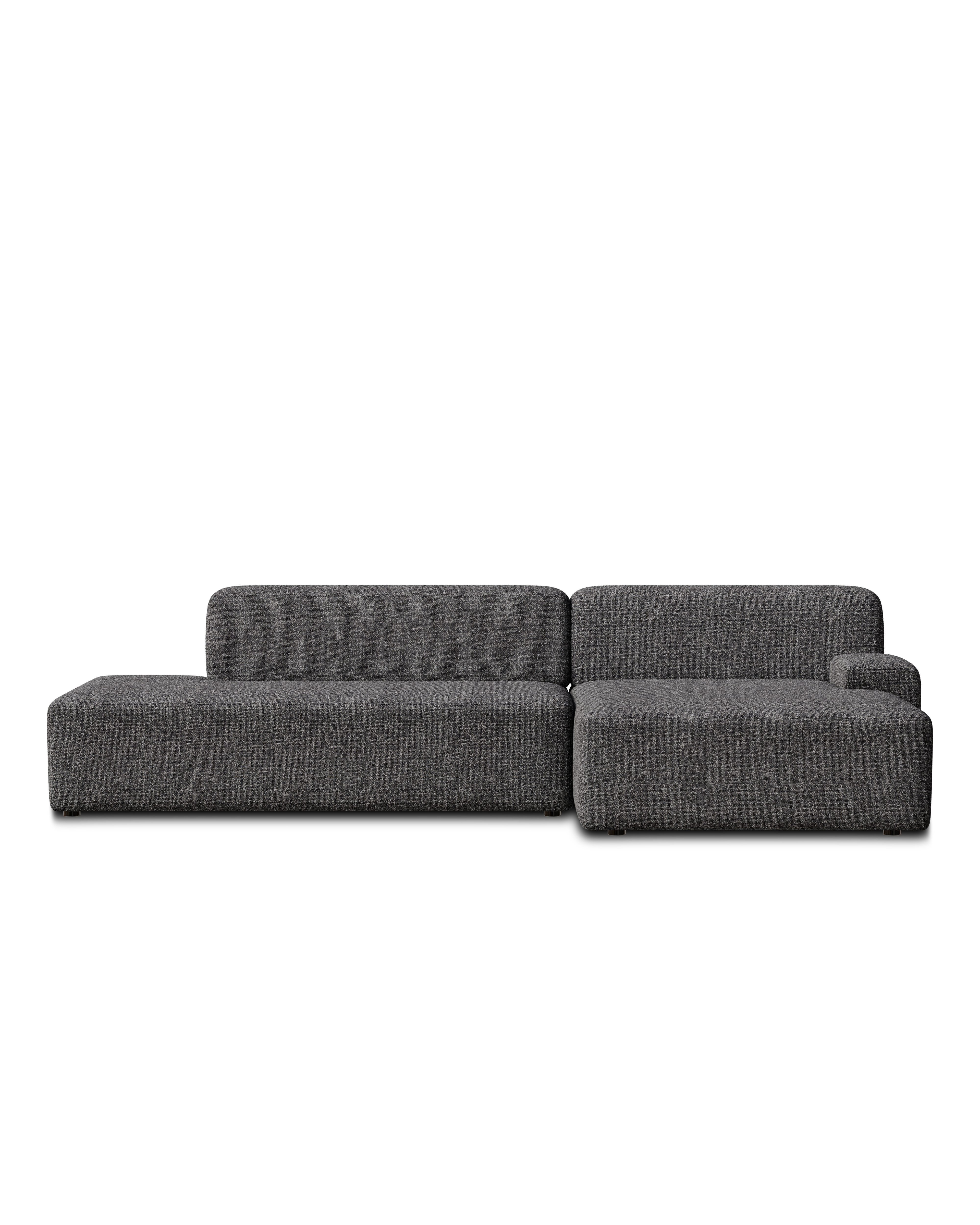 Open right-sided modular corner sofa UMI stone black
