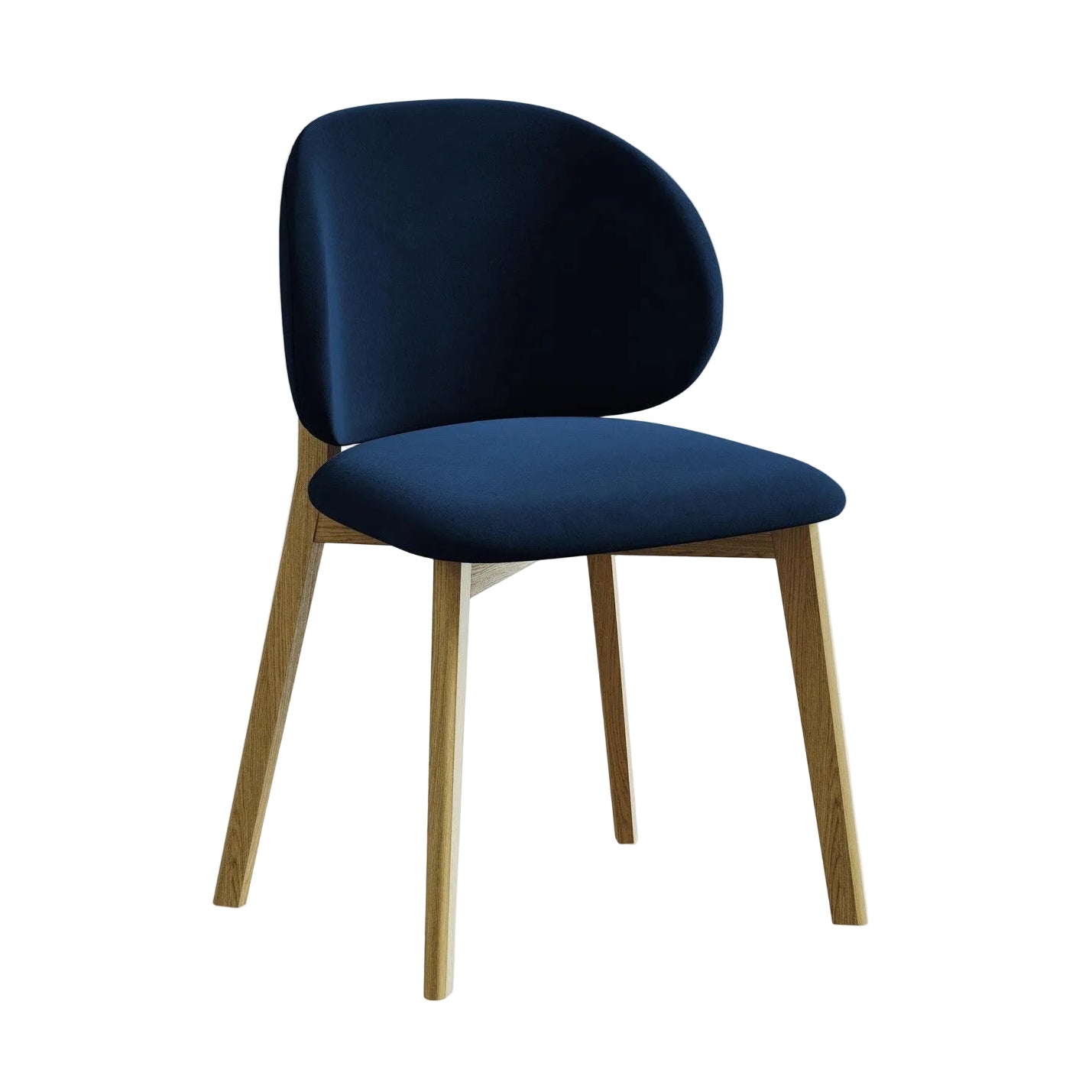 Velvet Chair PAHOA Royal Blue with Beech Base