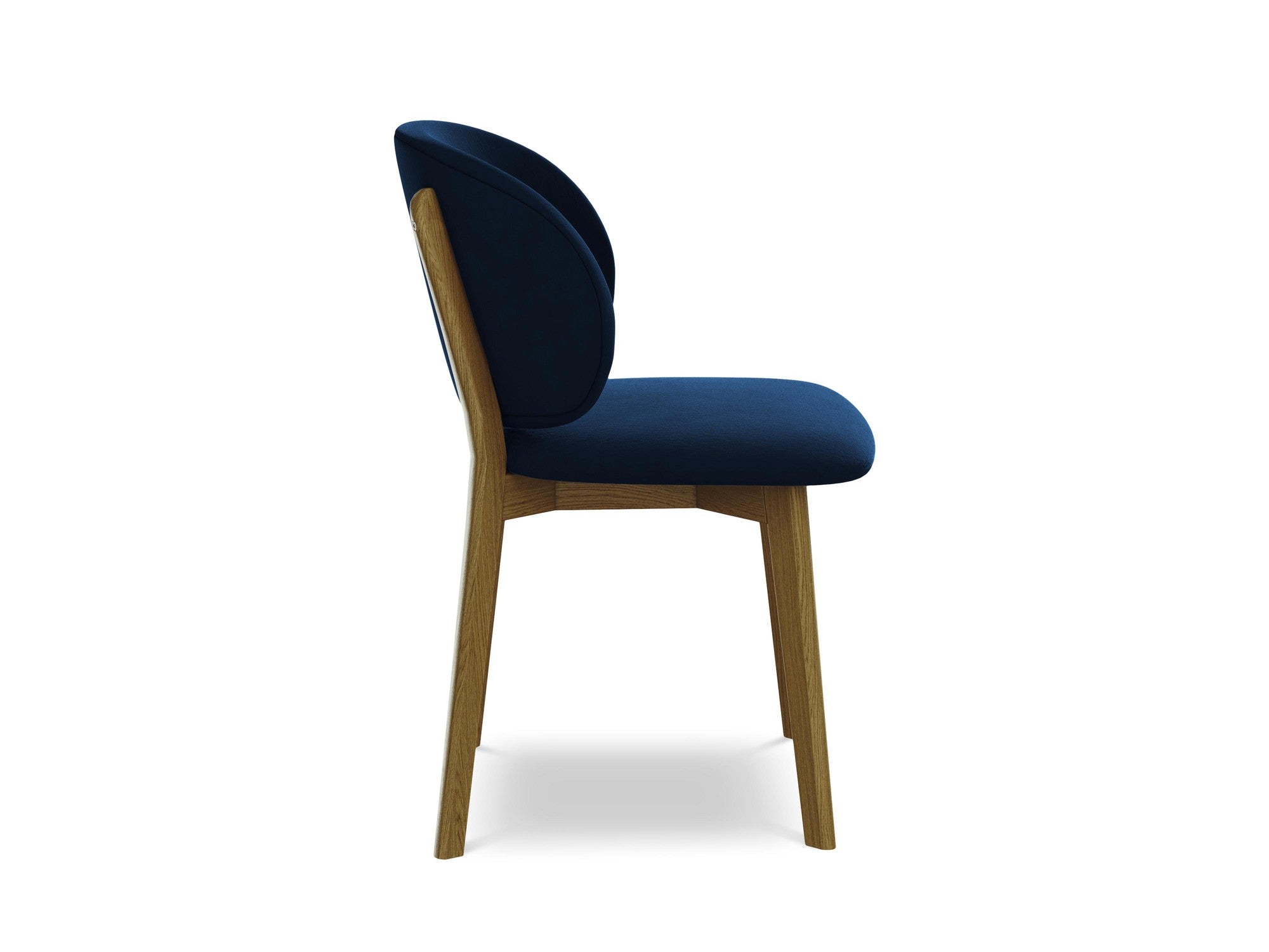 Velvet Chair PAHOA Royal Blue with Beech Base