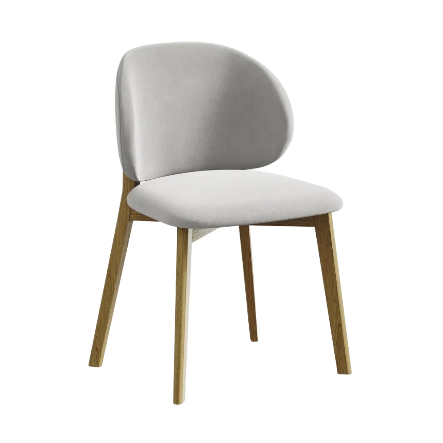 Sametová židle PAHOA stříbrná s bukovou základnou