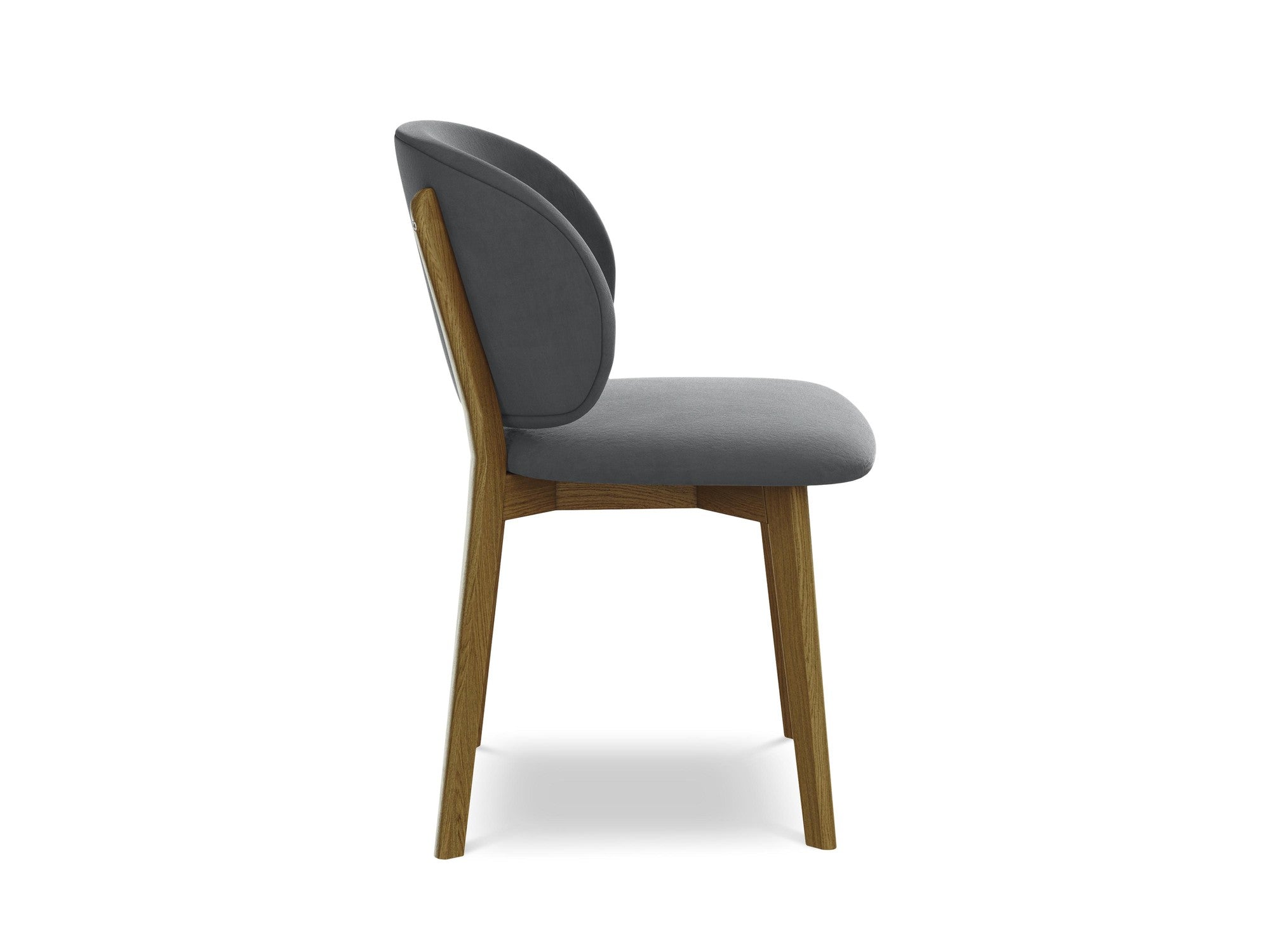 Velvet Chair PAHOA Steel Gray with Beech Base