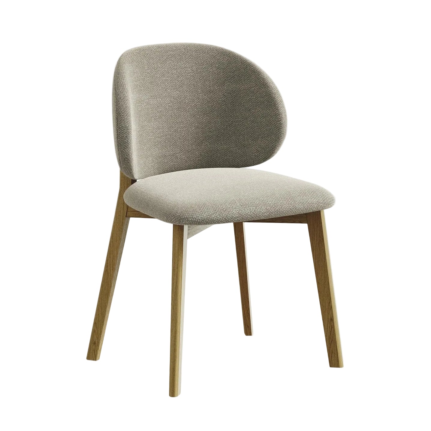 Židle PAHOA taupe boucle s bukovou základnou