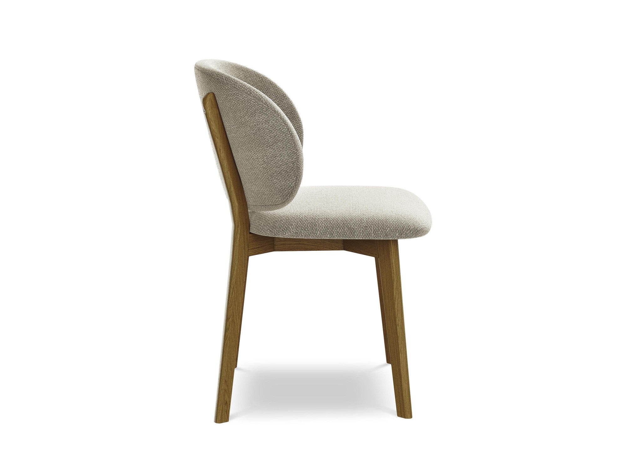 Židle PAHOA taupe boucle s bukovou základnou