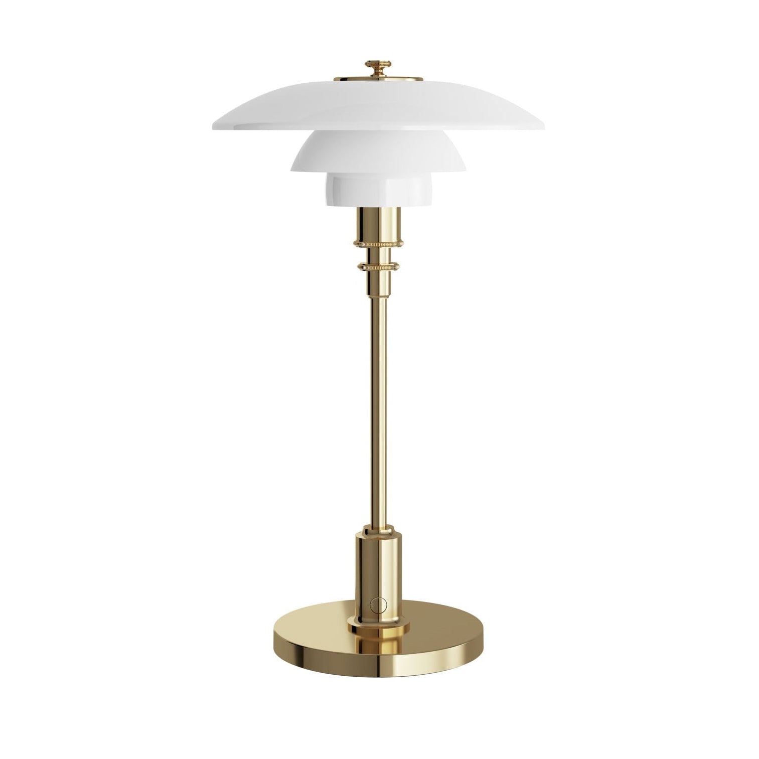 Přenosná lampa PH 2/1 bílá s mosazným podstavcem