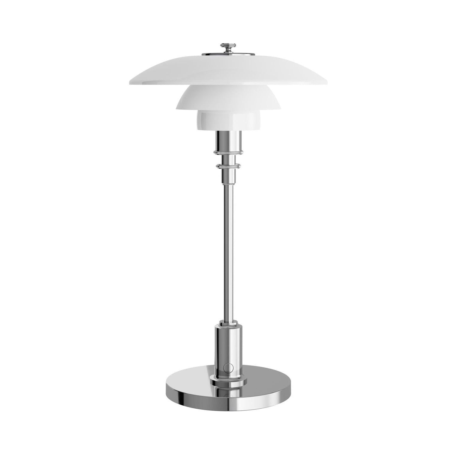 Přenosná lampa PH 2/1 bílá s chromovaným podstavcem