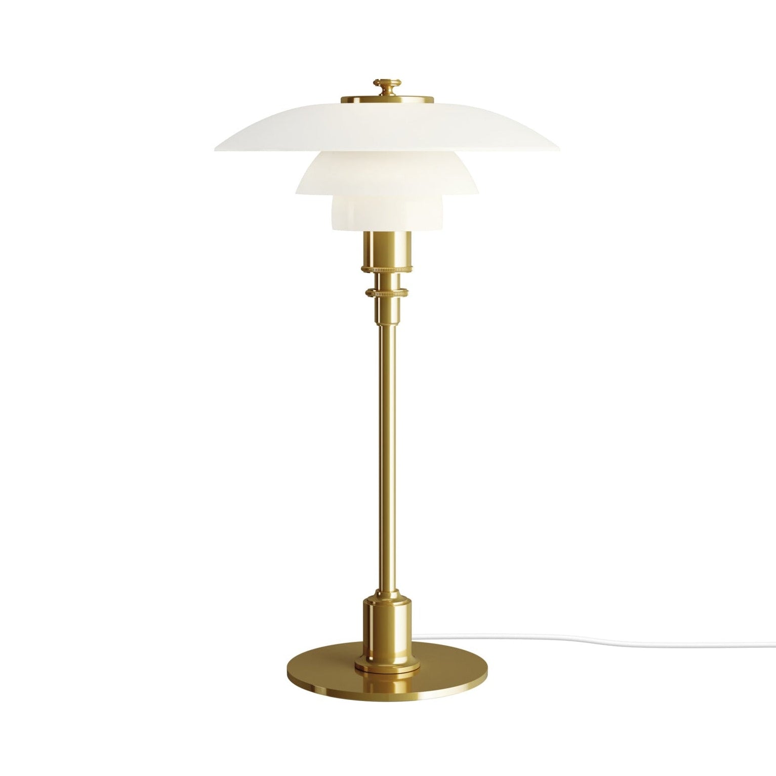 Stolní lampa PH 2/1 bílá s mosazným podstavcem