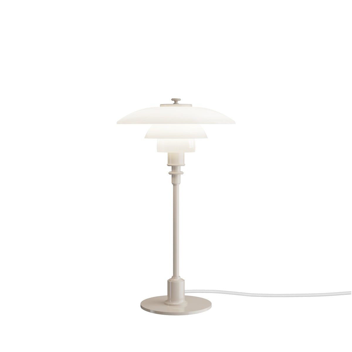 Stolní lampa PH 2/1 bílá s béžovým podstavcem