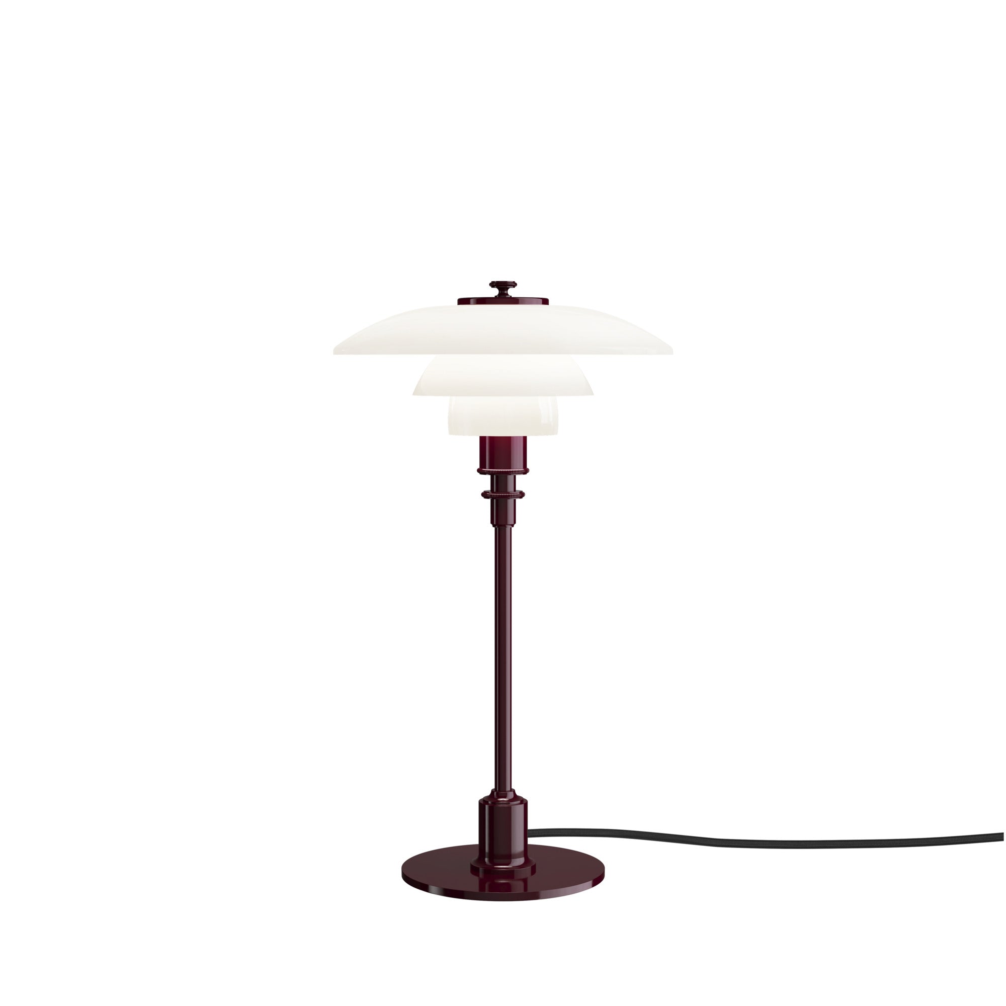 Lampa stolní PH 2/1 bílá s bordovou základnou