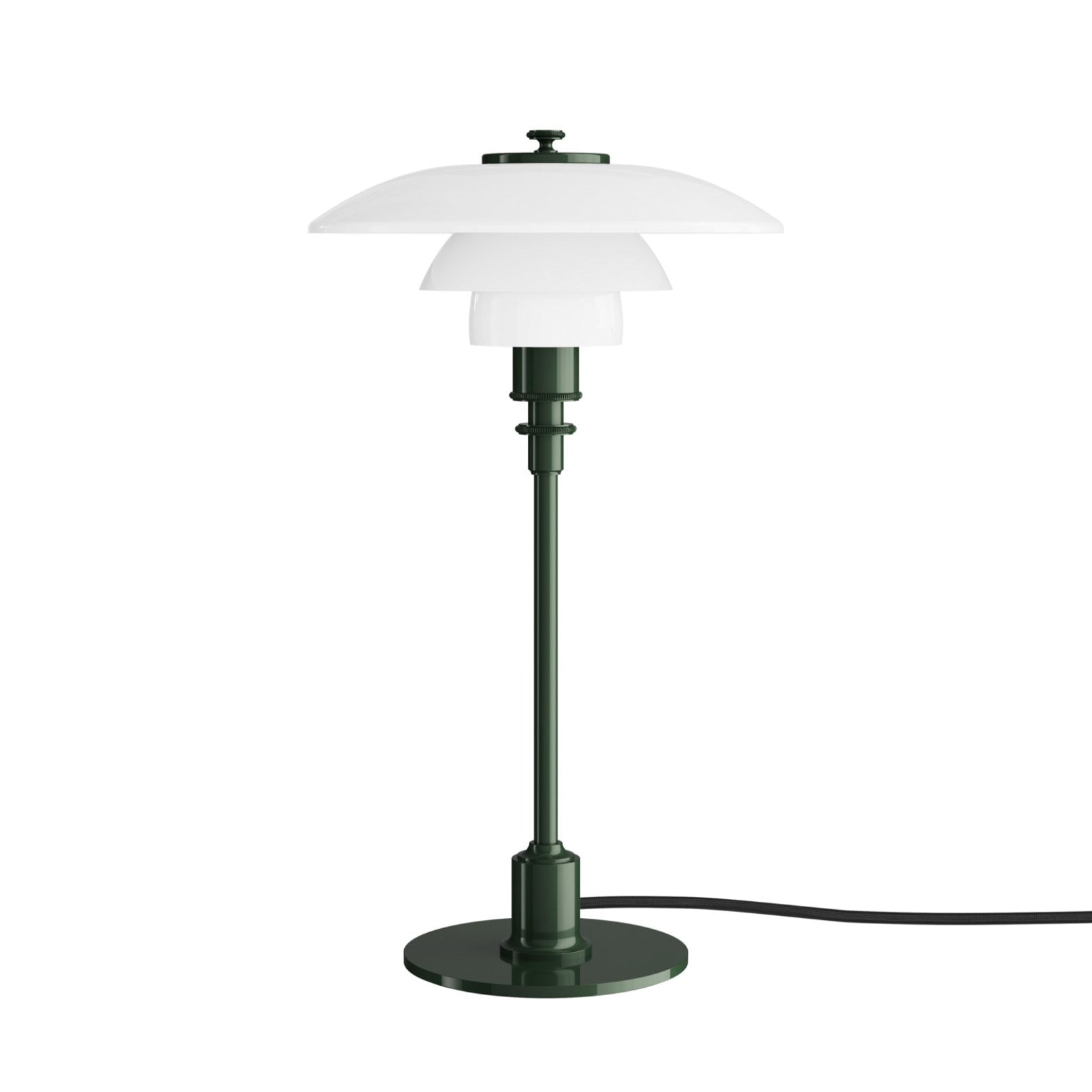 Stolní lampa PH 2/1 bílá s tmavě zeleným podstavcem