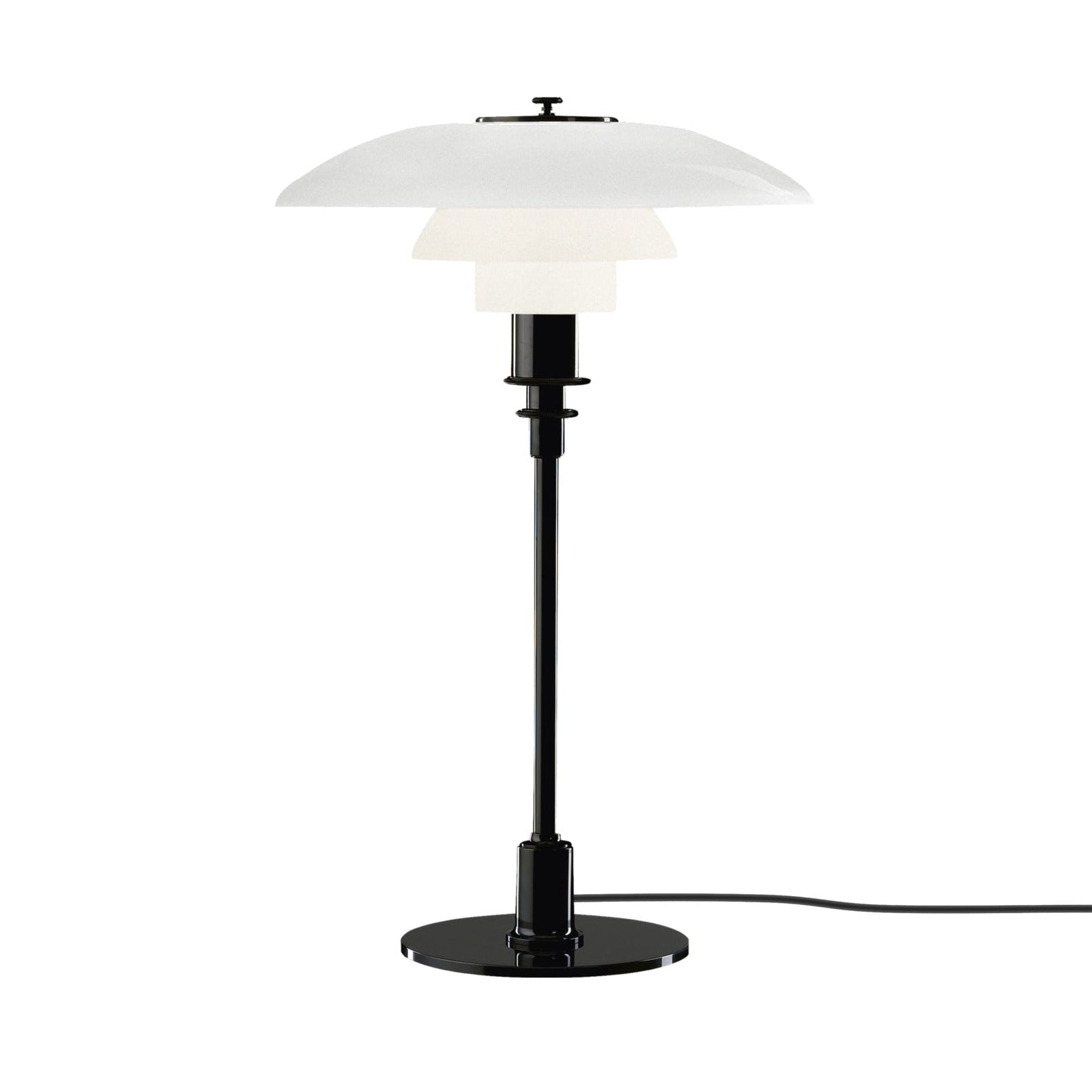 Stolní lampa PH 3/2 bílá s černým podstavcem