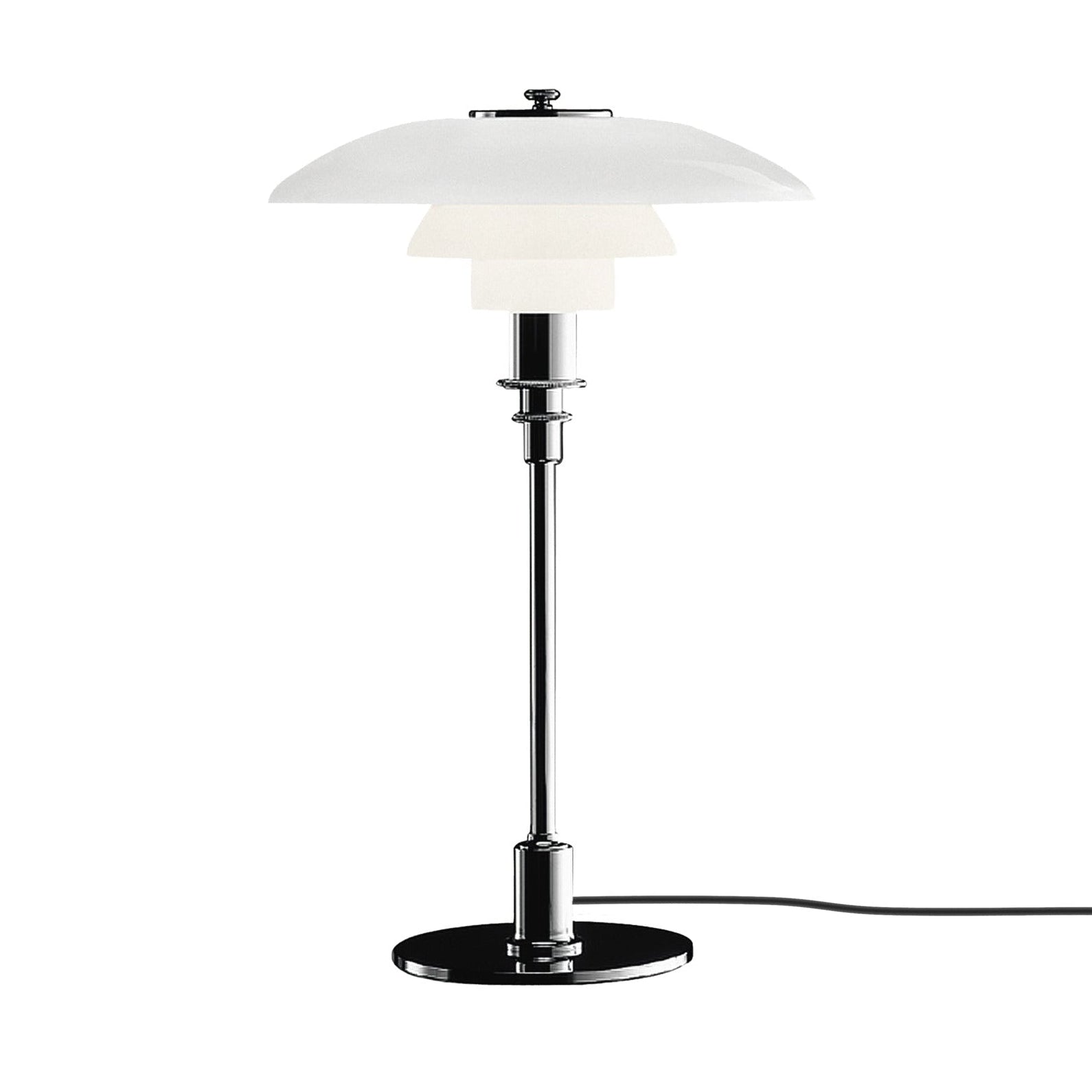 Stolní lampa PH 3/2 bílá s chromovaným podstavcem