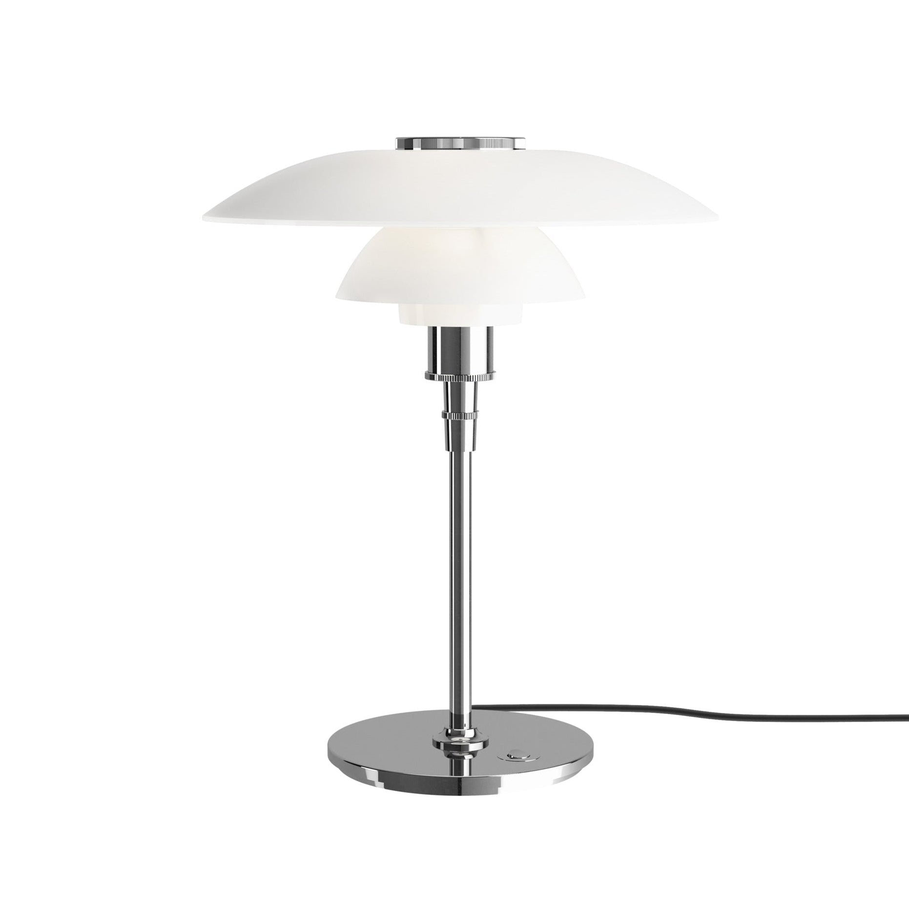 Stolní lampa PH 4½-3½ bílá s chromovaným podstavcem