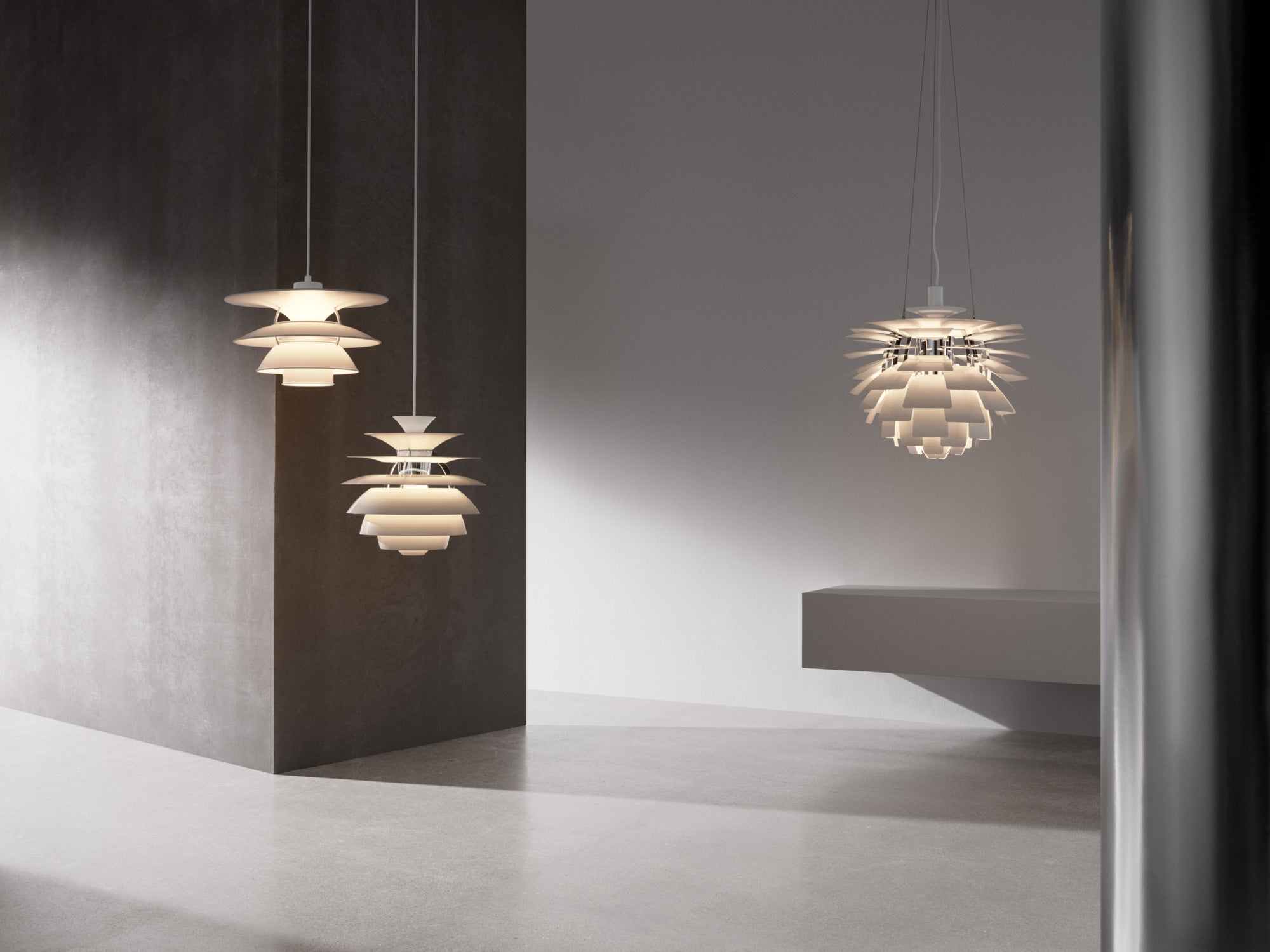 Lampa wisząca PH SNOWBALL biały z chromowanym wykończeniem – Louis Poulsen