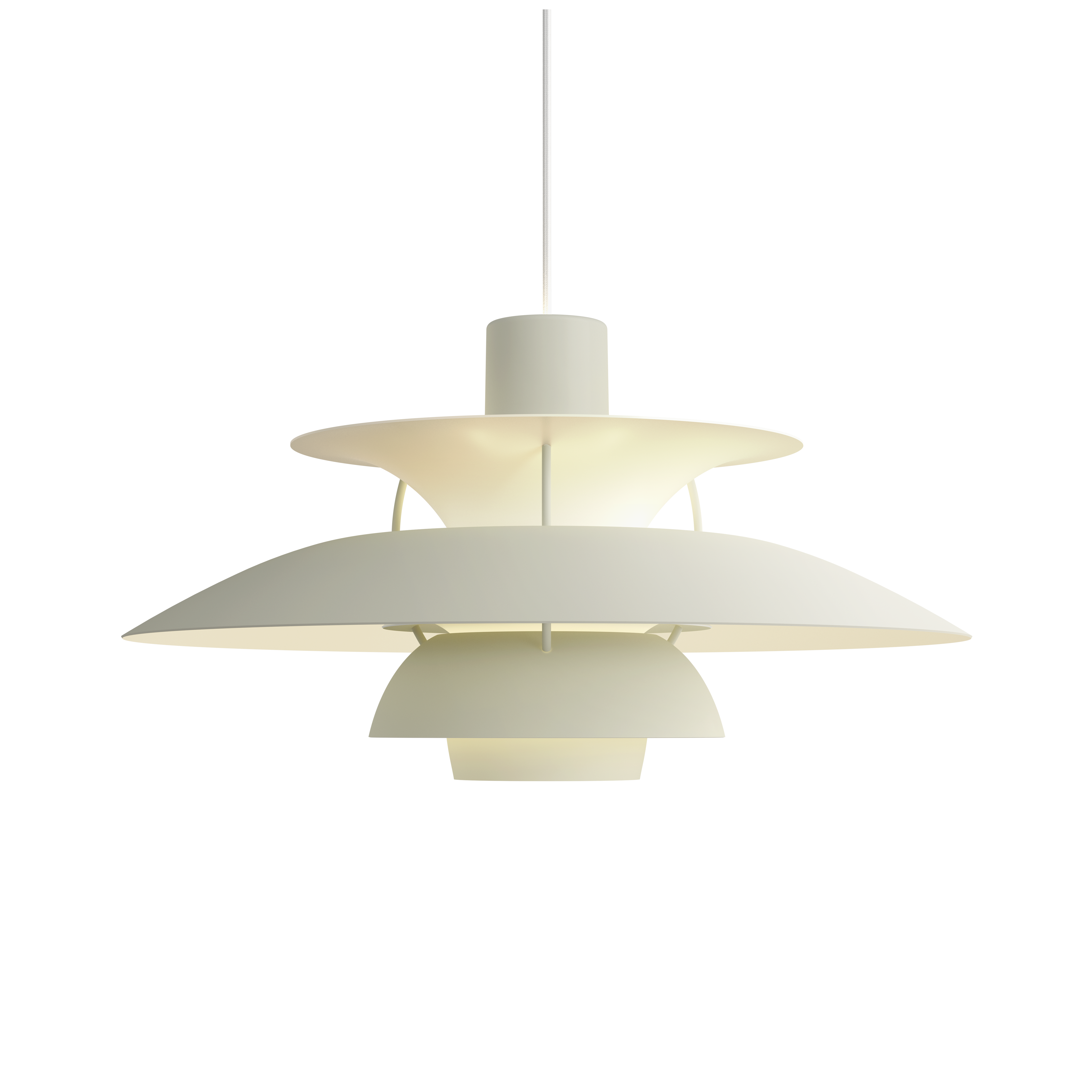 PH 5 pendant lamp monochromatic pale shade of tin