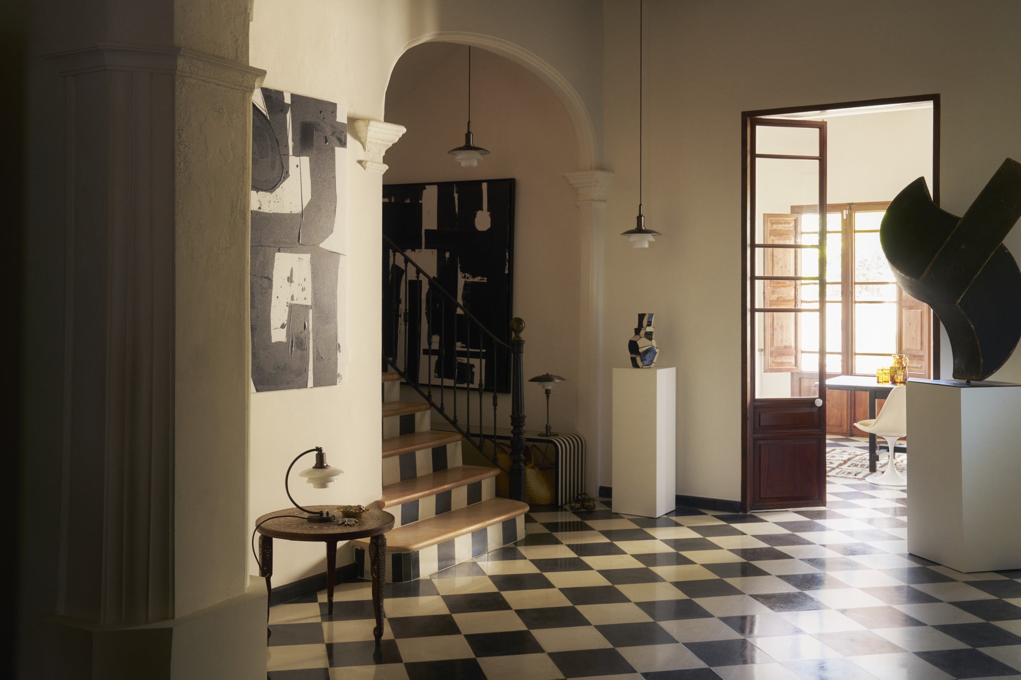 PH 3/3 pendant lamp white with black matte finish