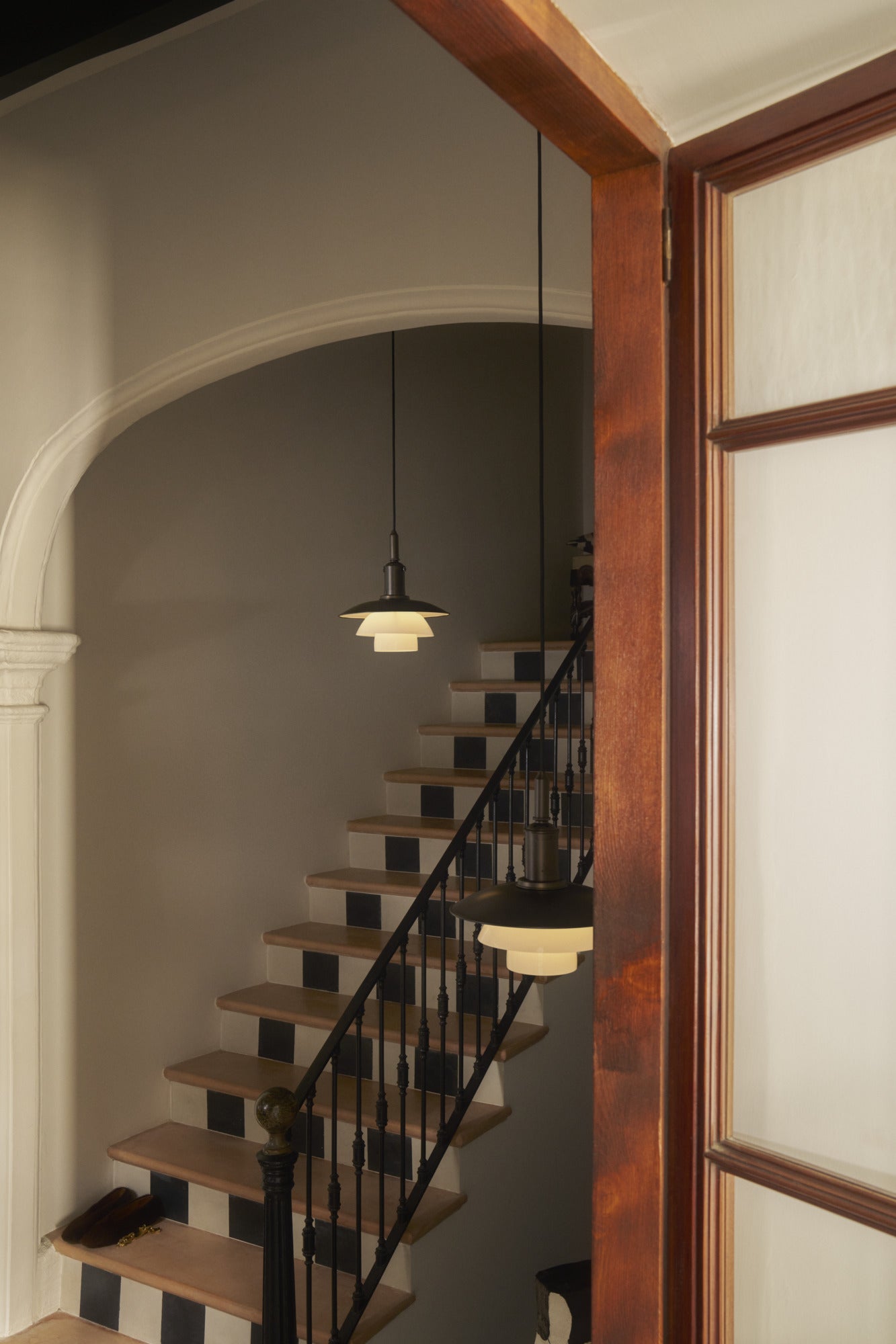 PH 3/3 pendant lamp white with black matte finish