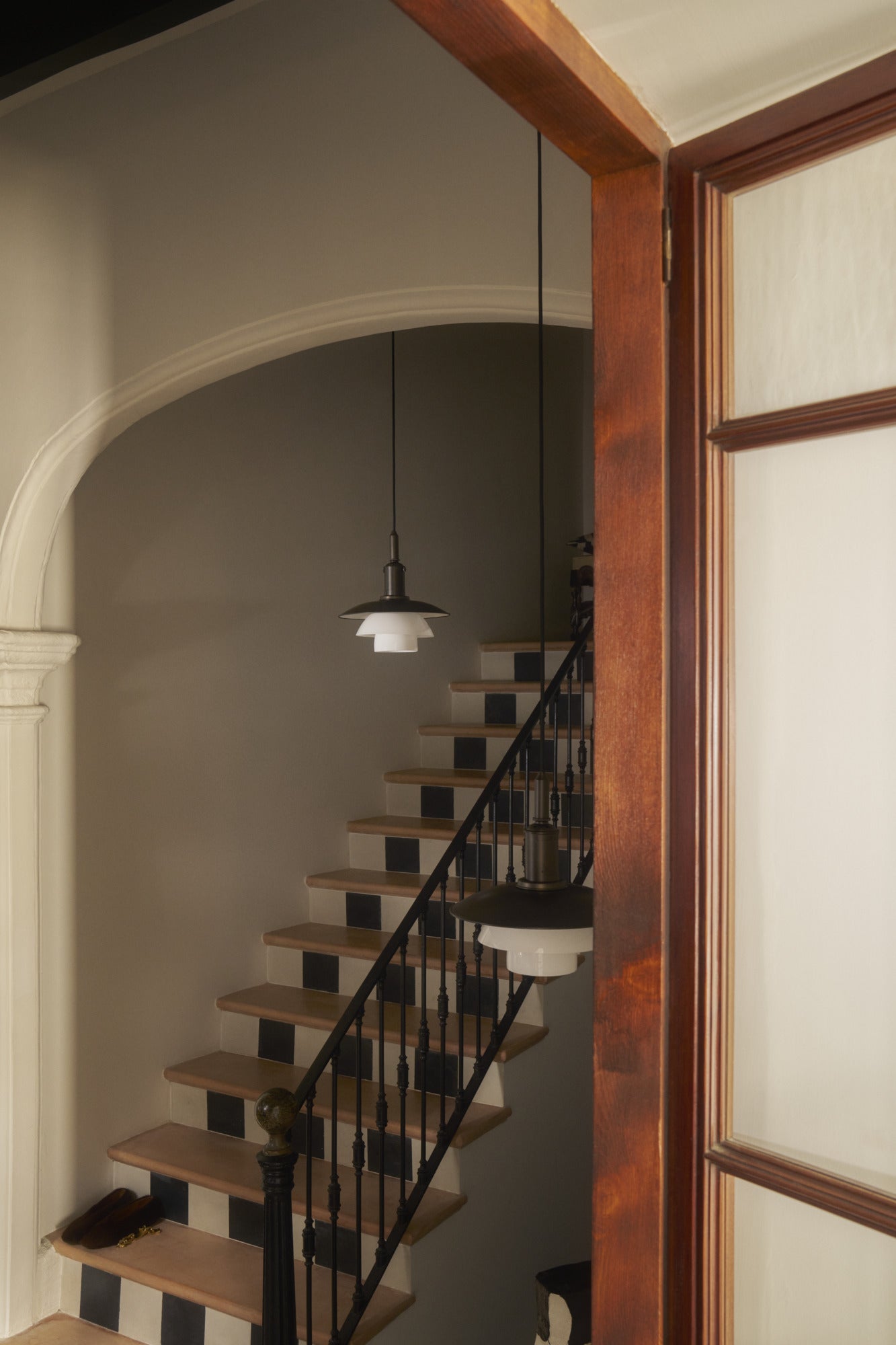 PH 3/3 pendant lamp white with black matte finish