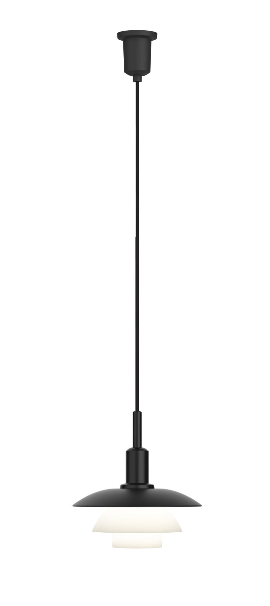 PH 3/3 pendant lamp white with black matte finish