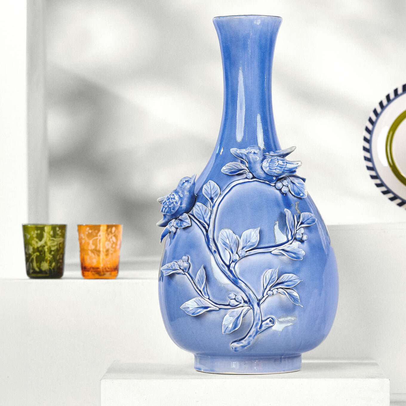 Sada sklenic ROZPTÝLENÉ KVĚTY žluté s pískovaným vzorem