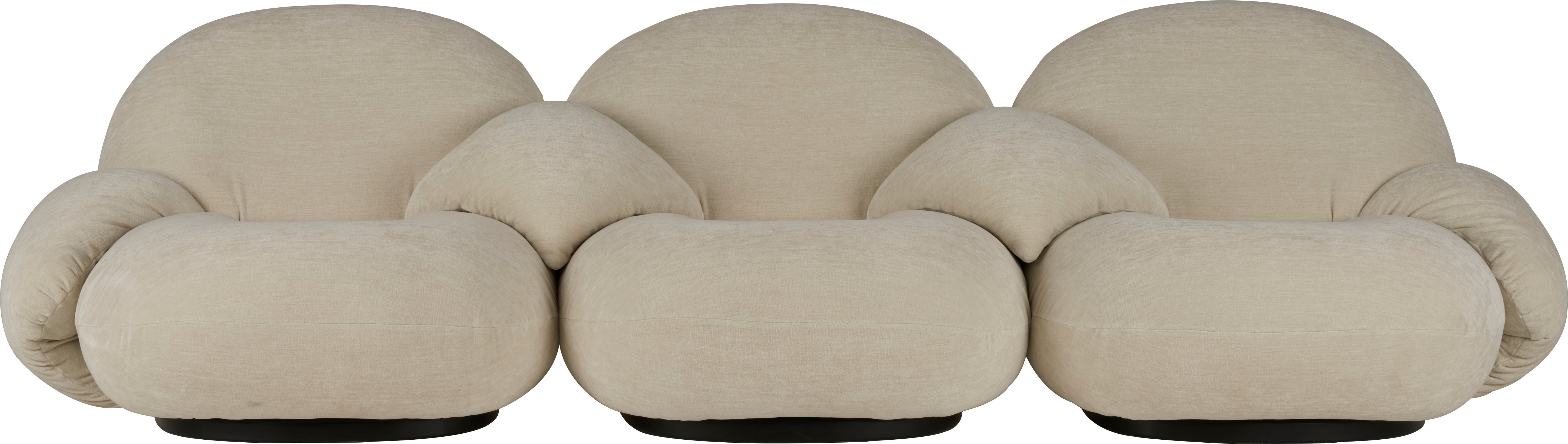 3-seater PACHA sofa upholstered with a gold base
