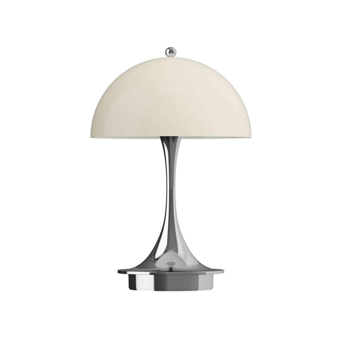 Přenosná lampa PANTHELLA 160 béžový opál s chromovaným podstavcem