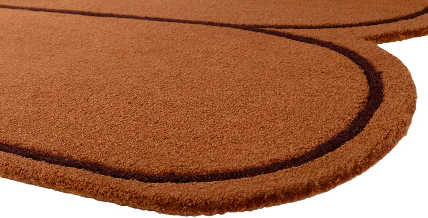 PARIS Brick Red Rug with Navy and Pink