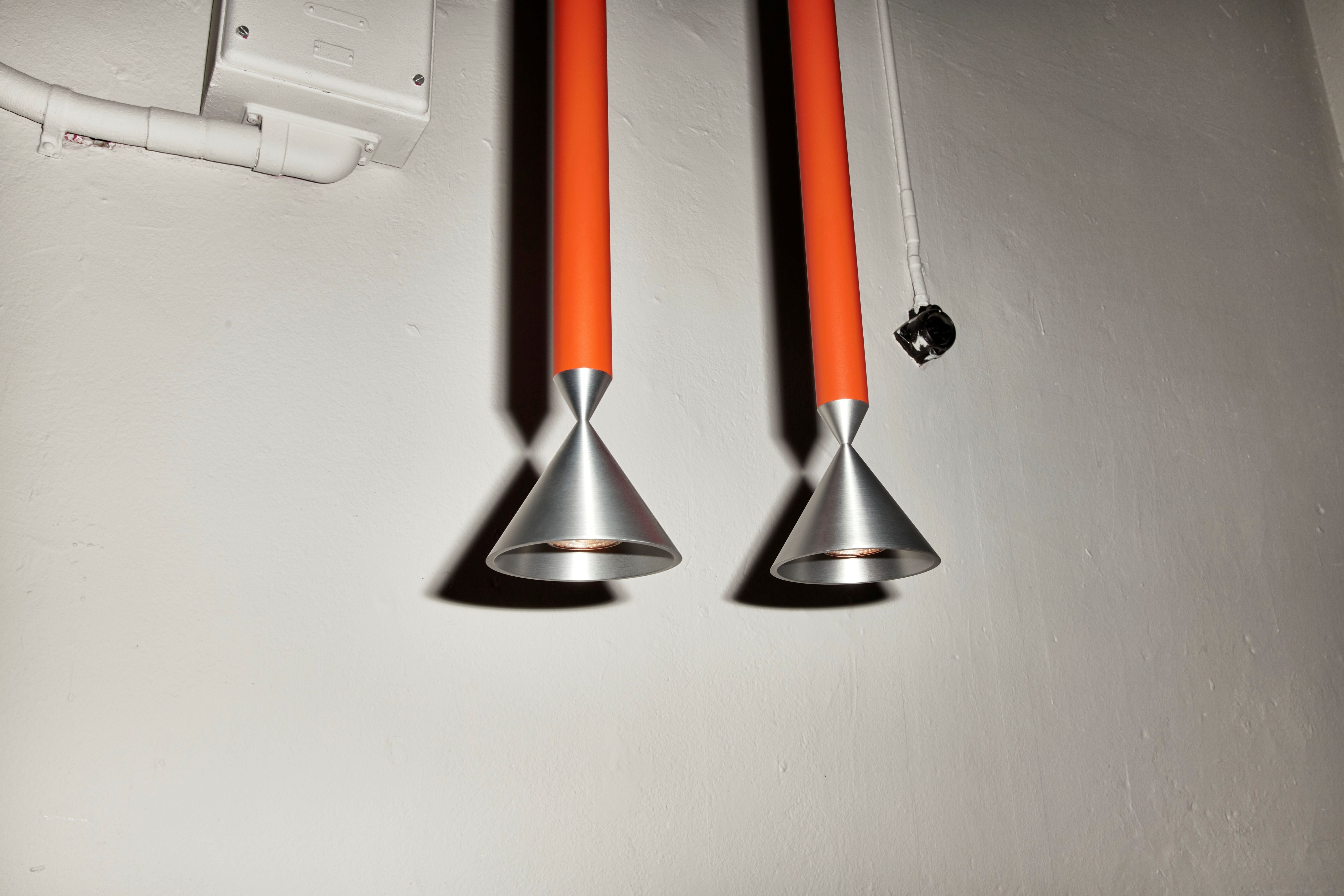 Závěsná lampa APOLLO GRAND červená pomerančová