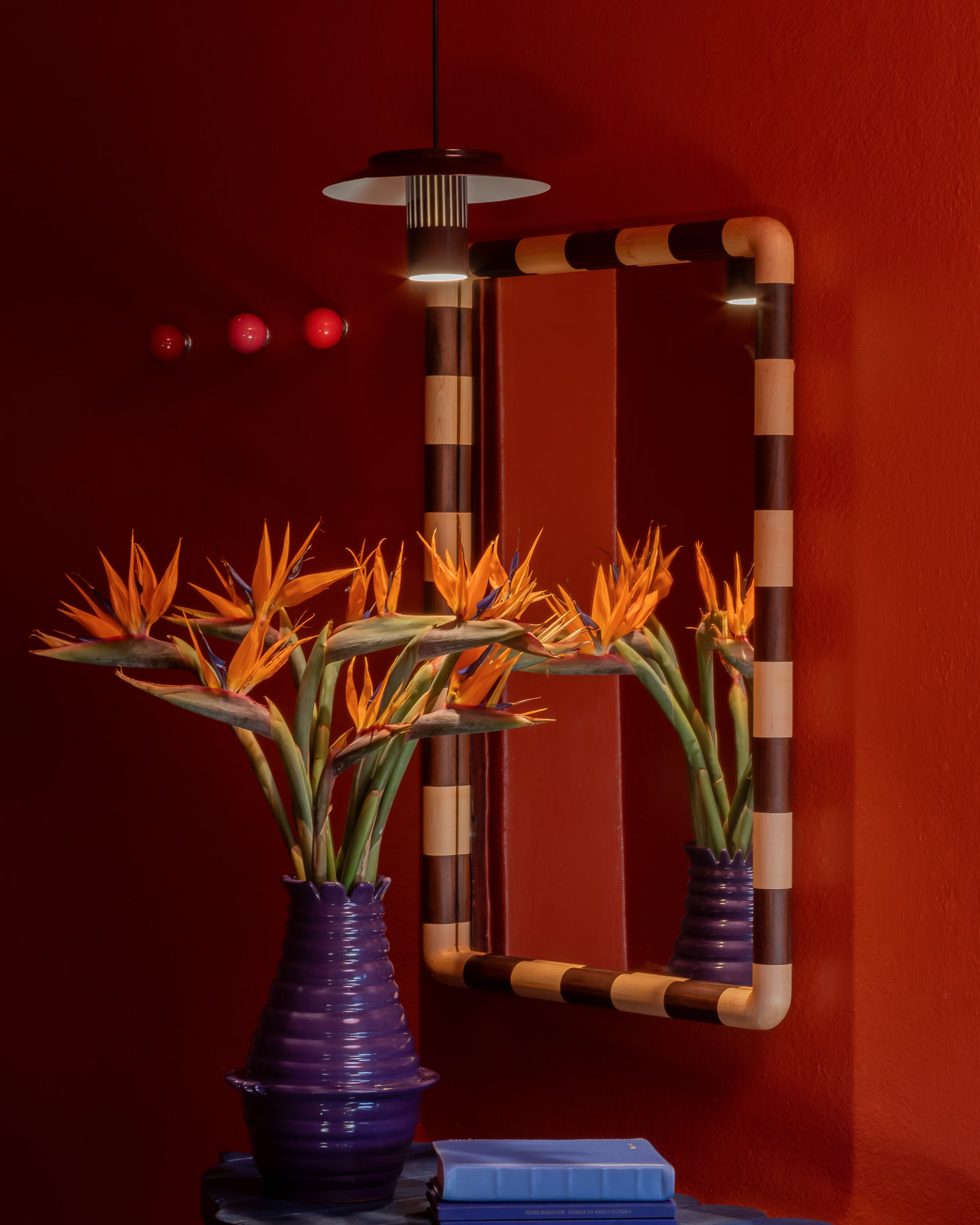 Závěsné svítidlo LILLE bordové