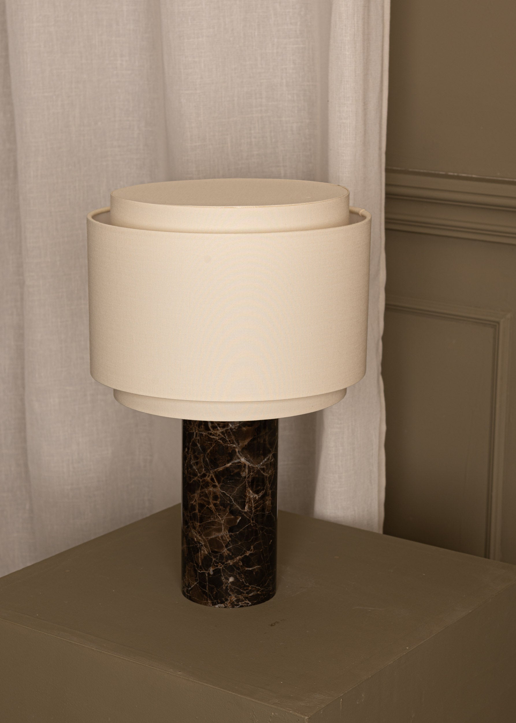 Stolní lampa PIPITO DOUBLE hnědý mramor