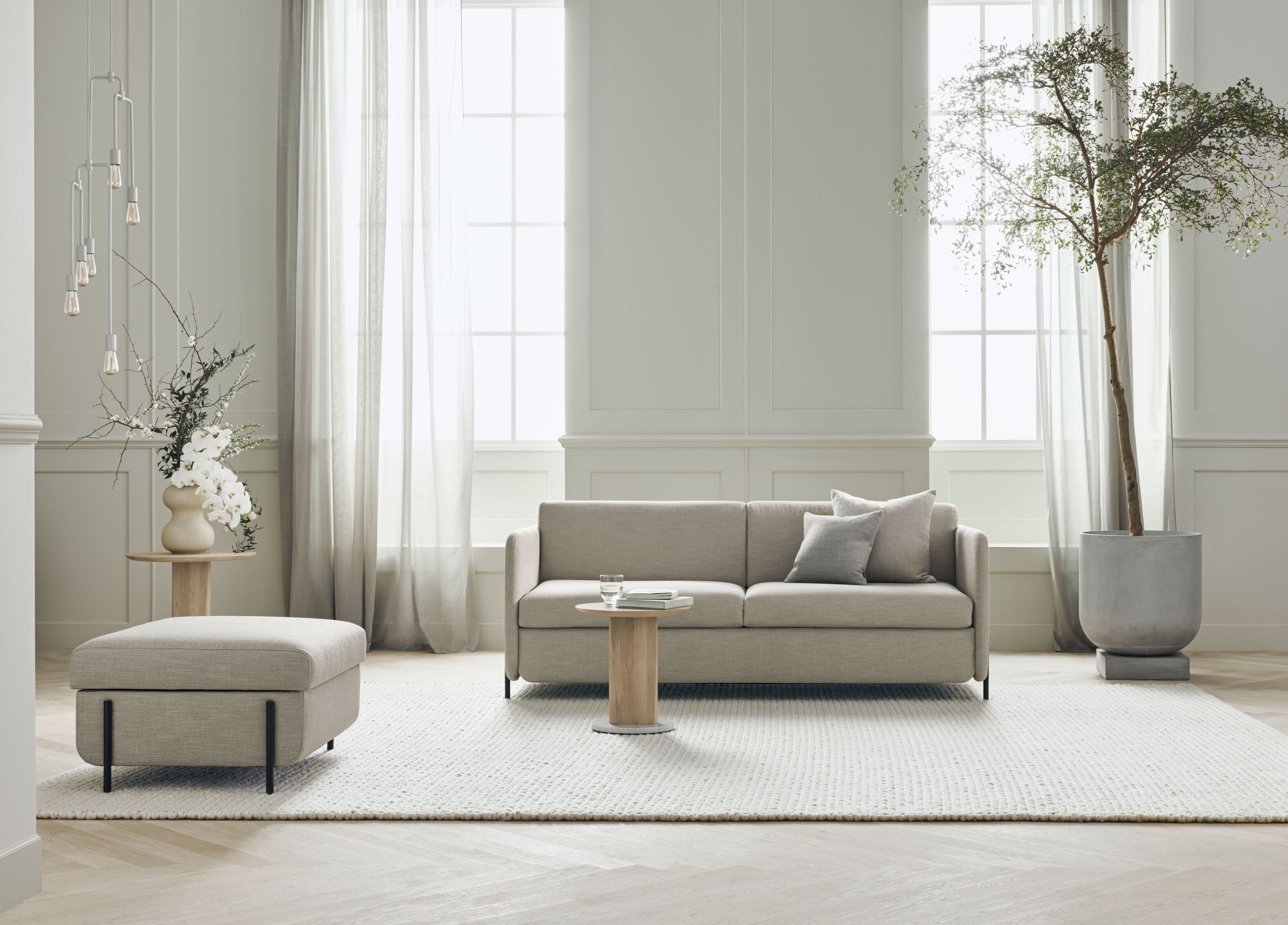 Sofa rozkládací 3-osobová PIRA černá ocelová základna