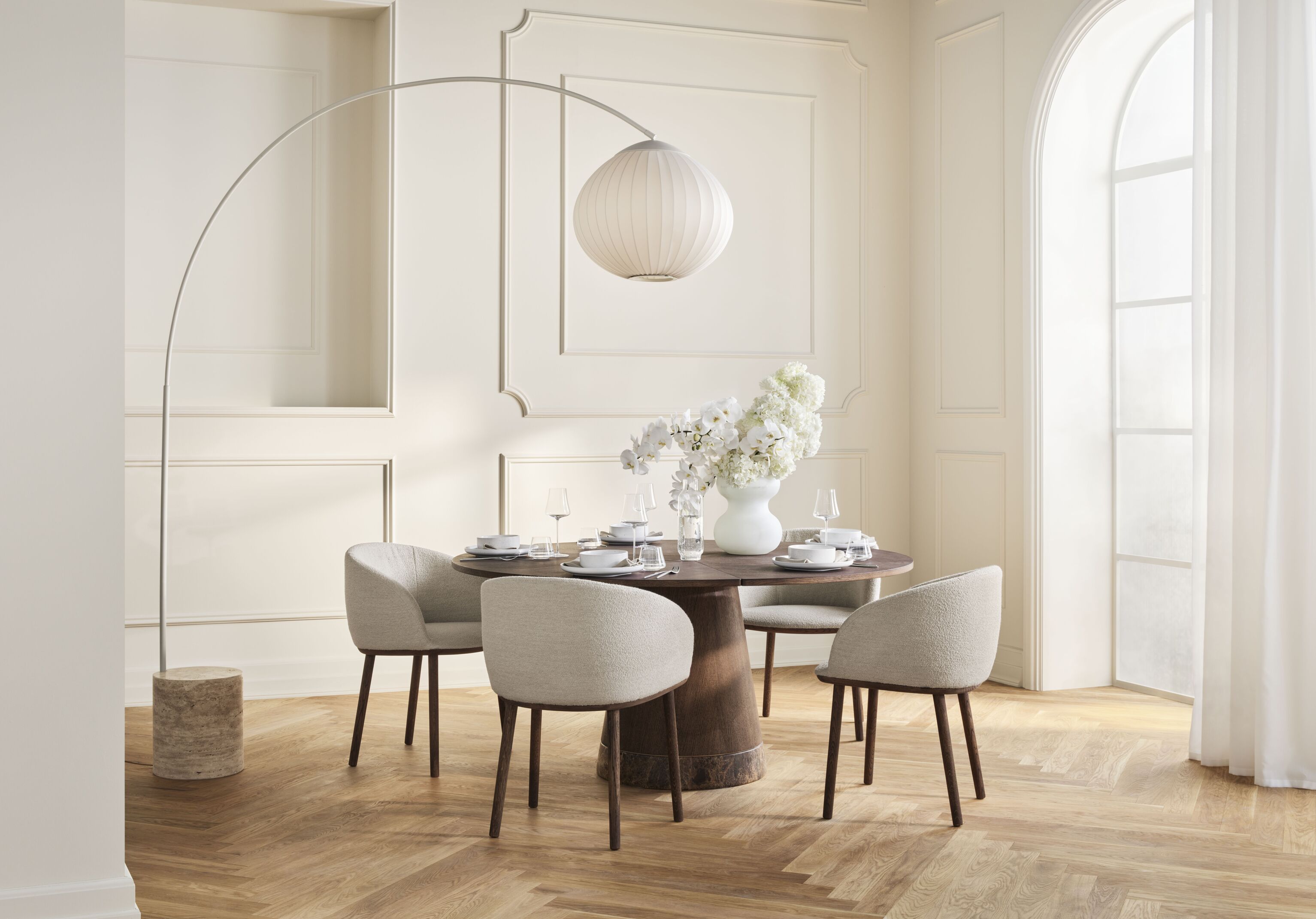 Stůl PIRO bílý dubový dýha