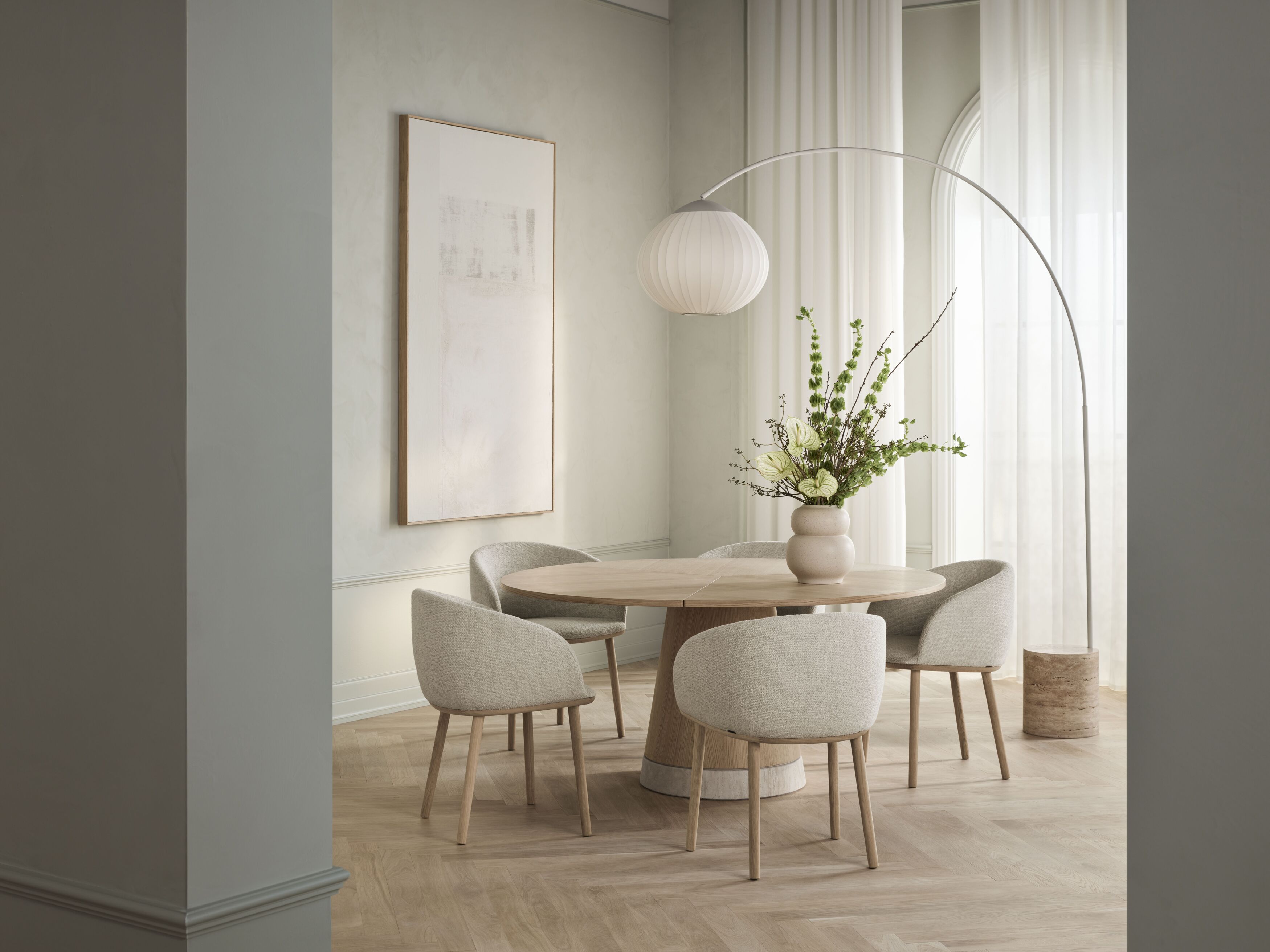 Stůl PIRO bílý dubový dýha