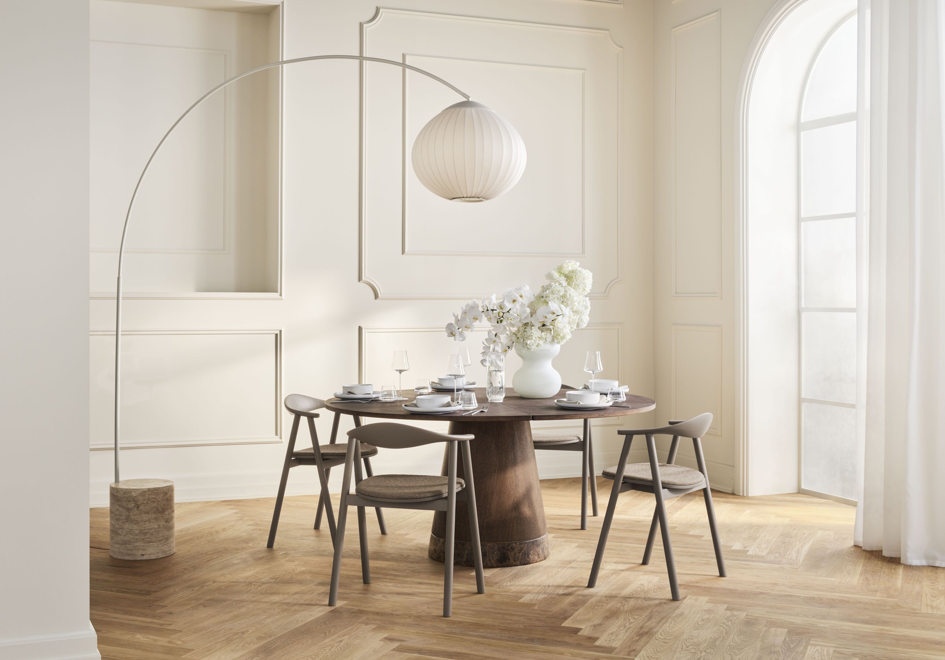 Stůl PIRO bílý dubový dýha