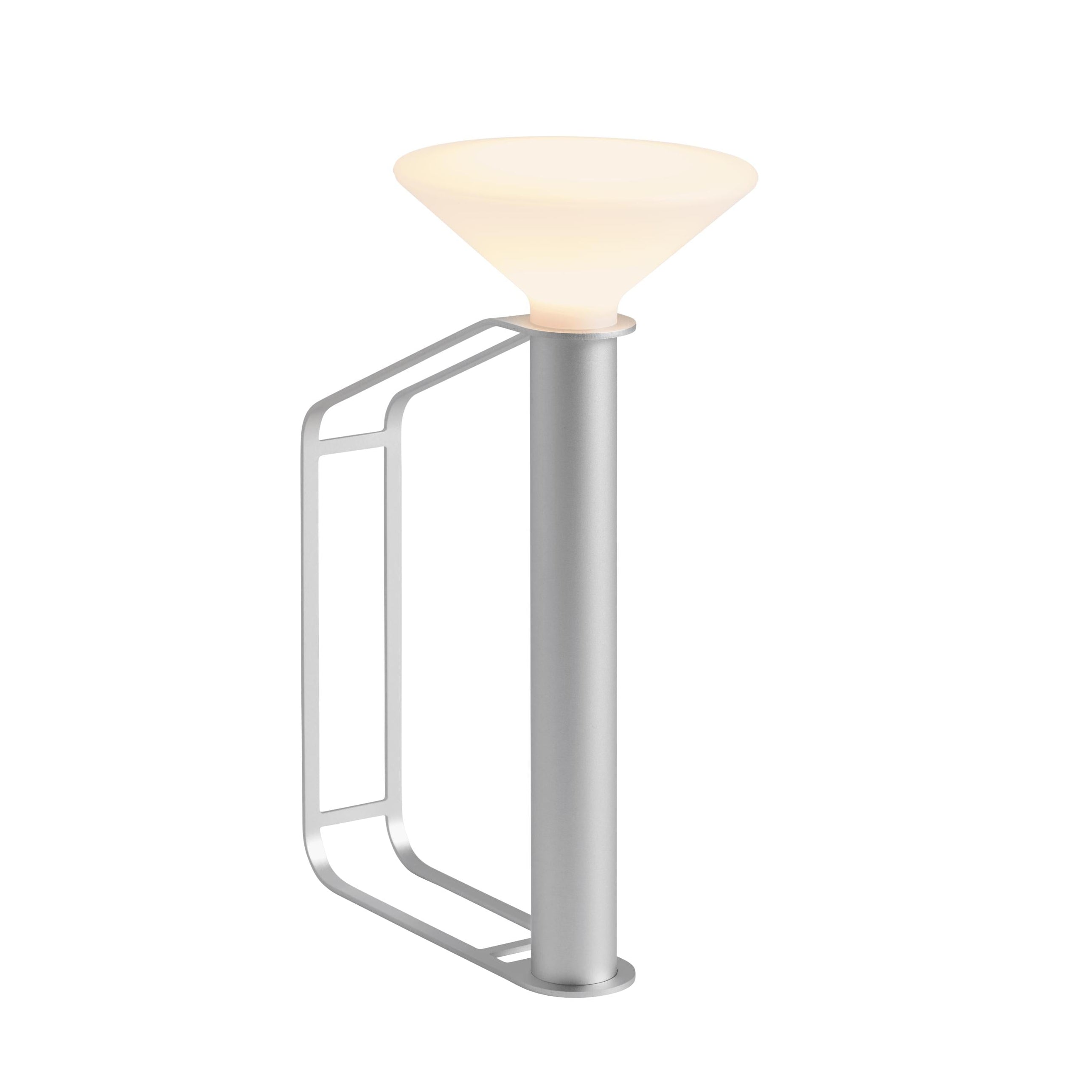 Přenosná venkovní lampa PITON stříbrná