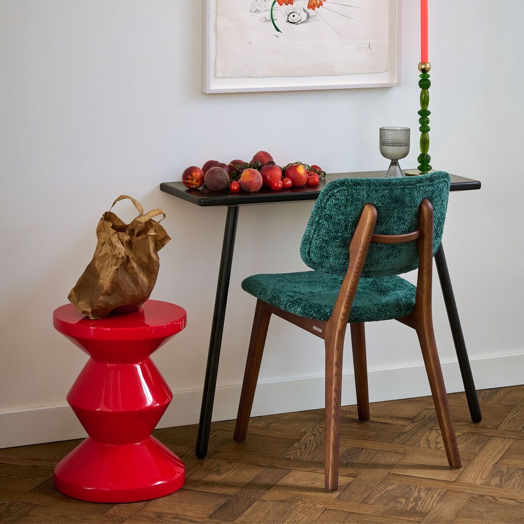 Židle ŠŤASTNÉ DNY tmavě zelená s dřevěnou základnou