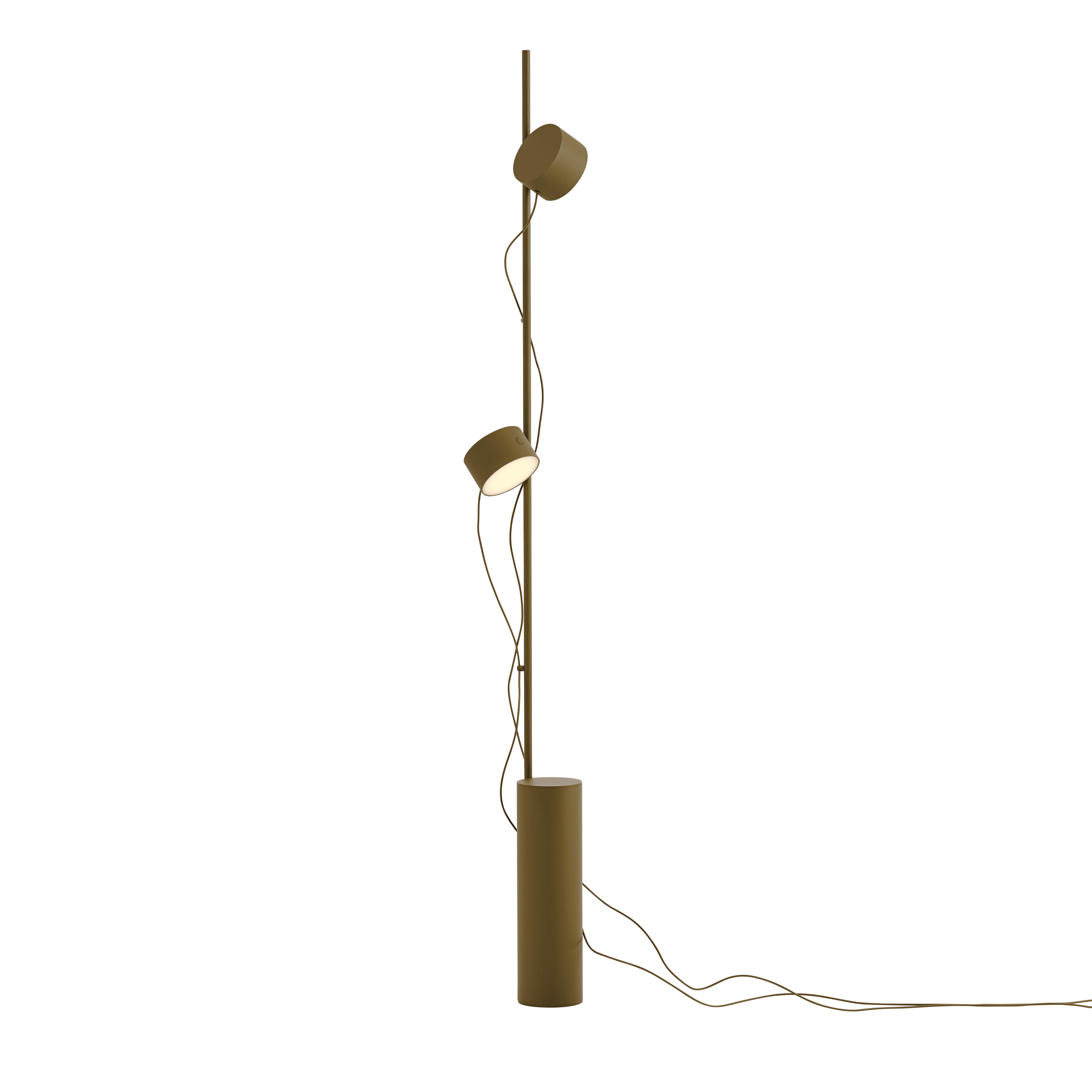 Stojací lampa POST hnědo-zelená