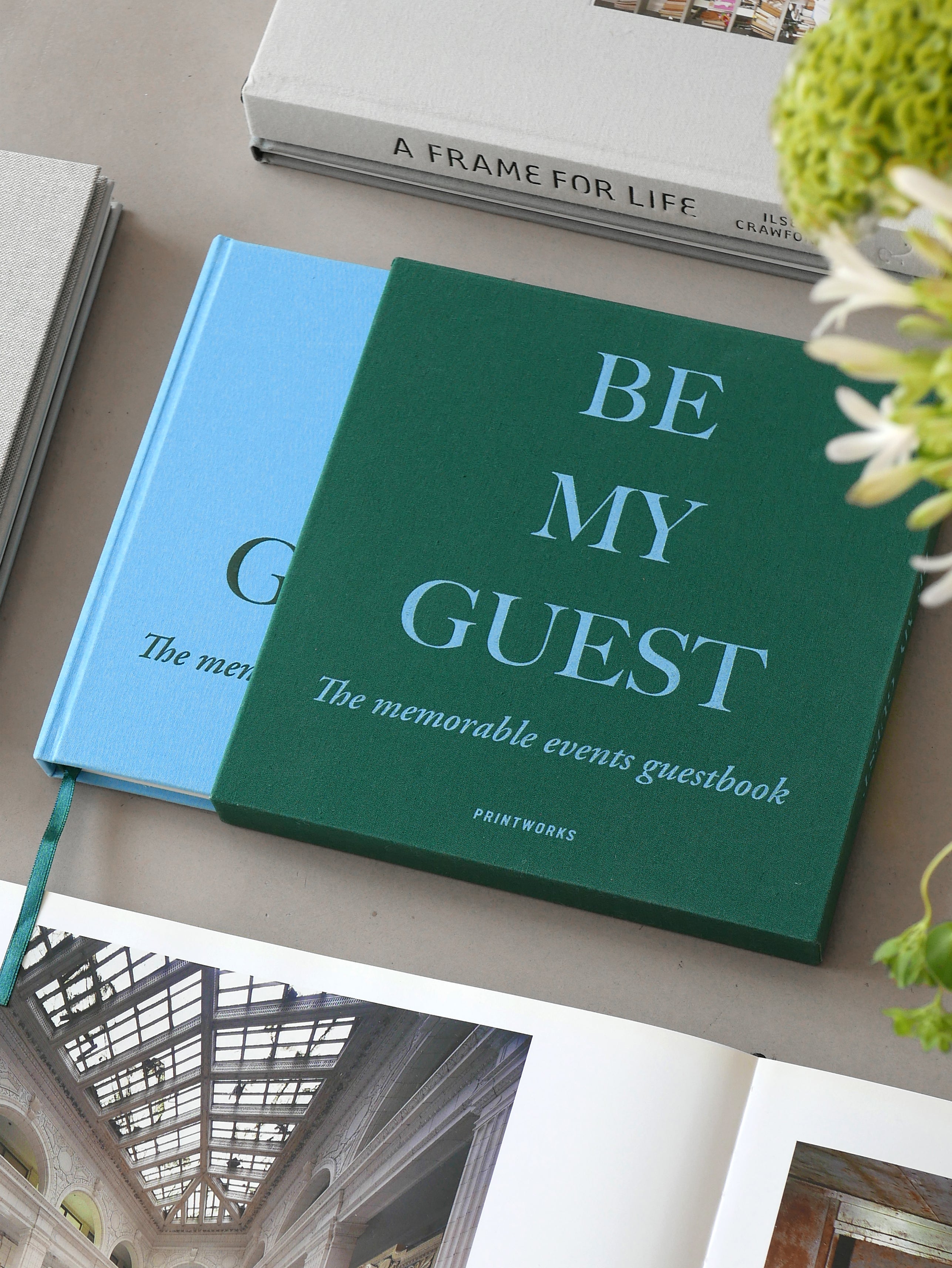 Kniha hostů BE MY GUEST zelená s modrou