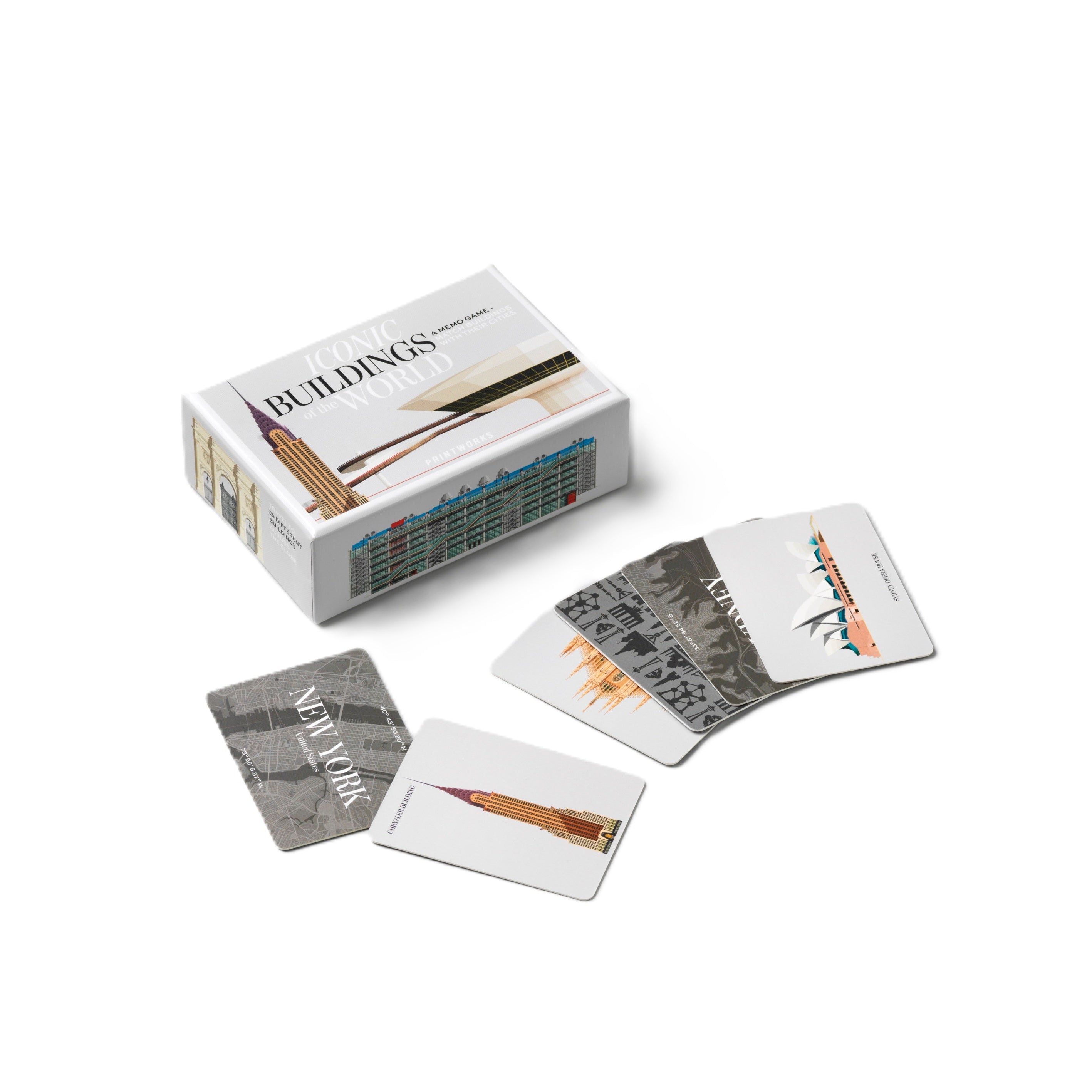 Hra s pamětí MEMO GAME IKONICKÉ BUDOVY šedá
