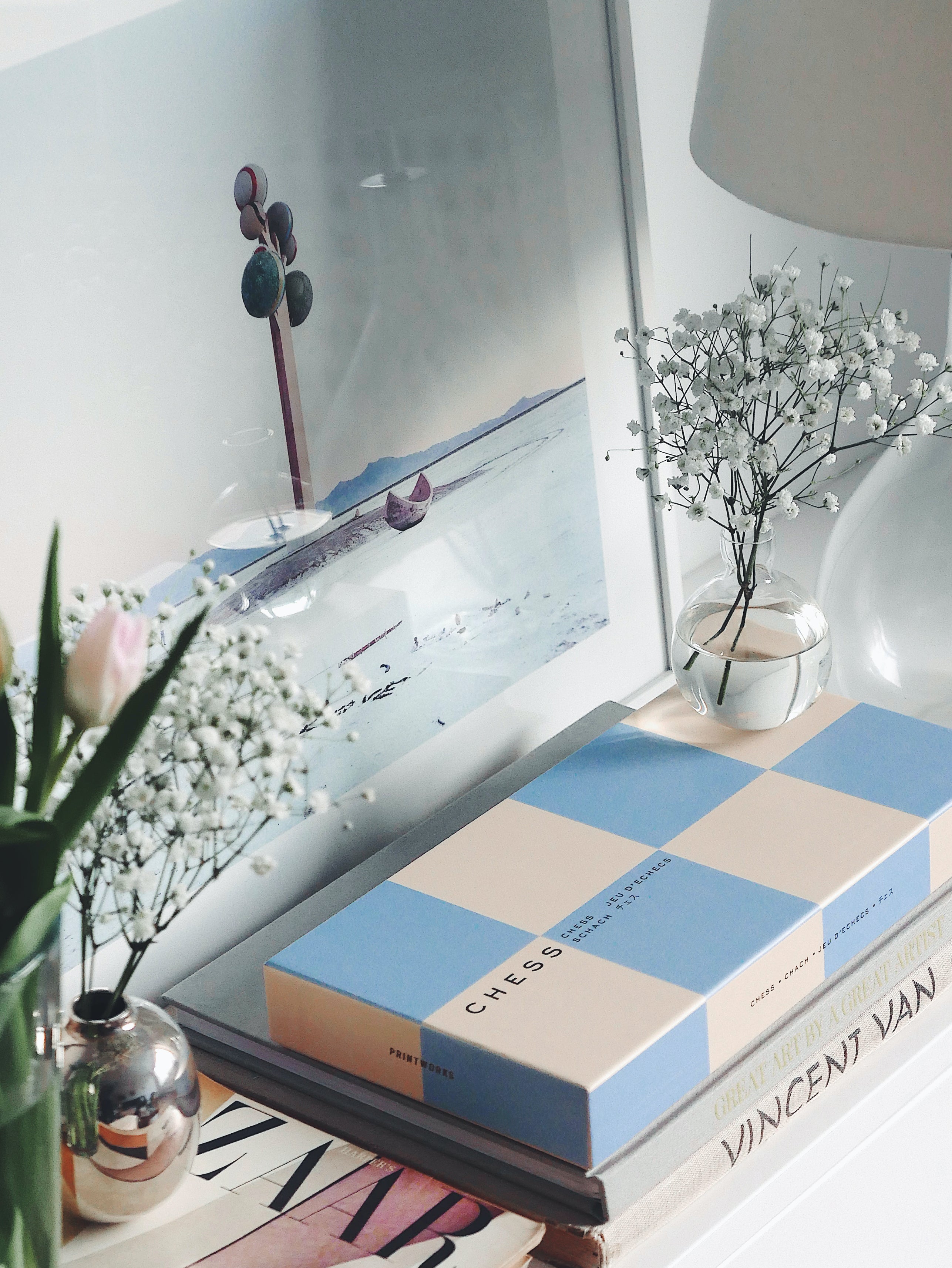 Sada na šachy PLAY CHESS modrá s bílou