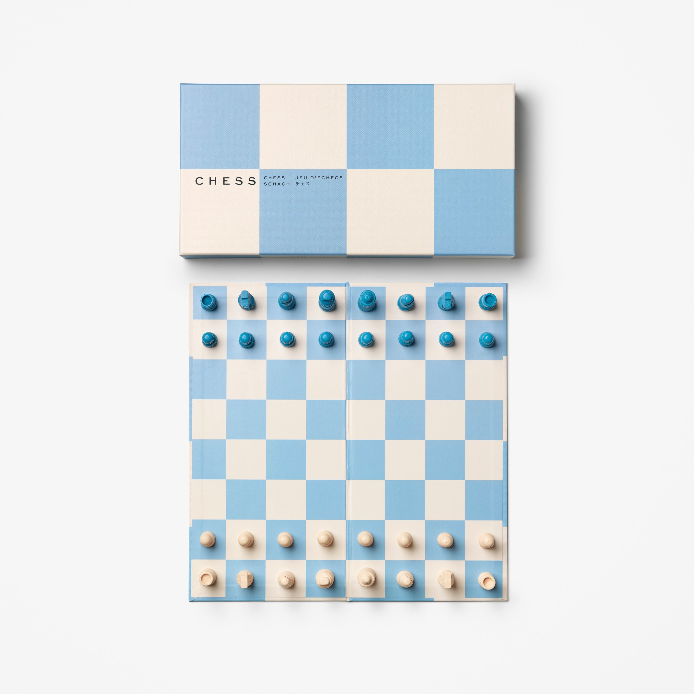 Sada na šachy PLAY CHESS modrá s bílou
