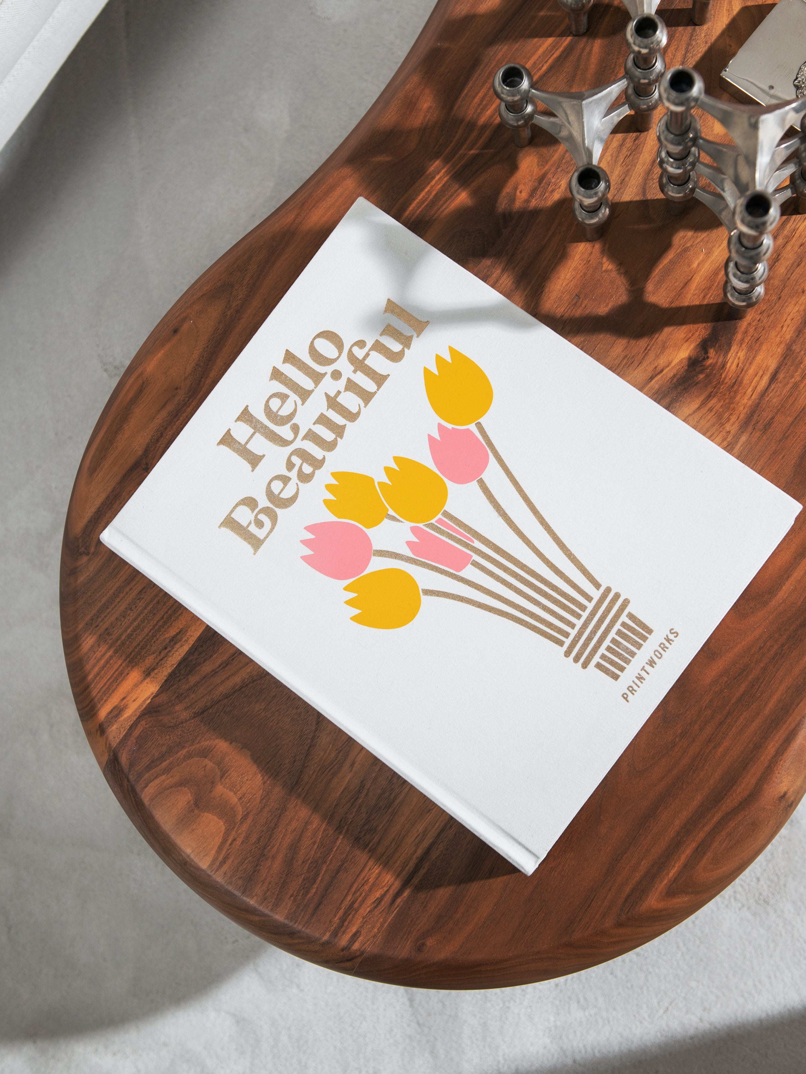 Hello Beautiful Photo Album White with Gold