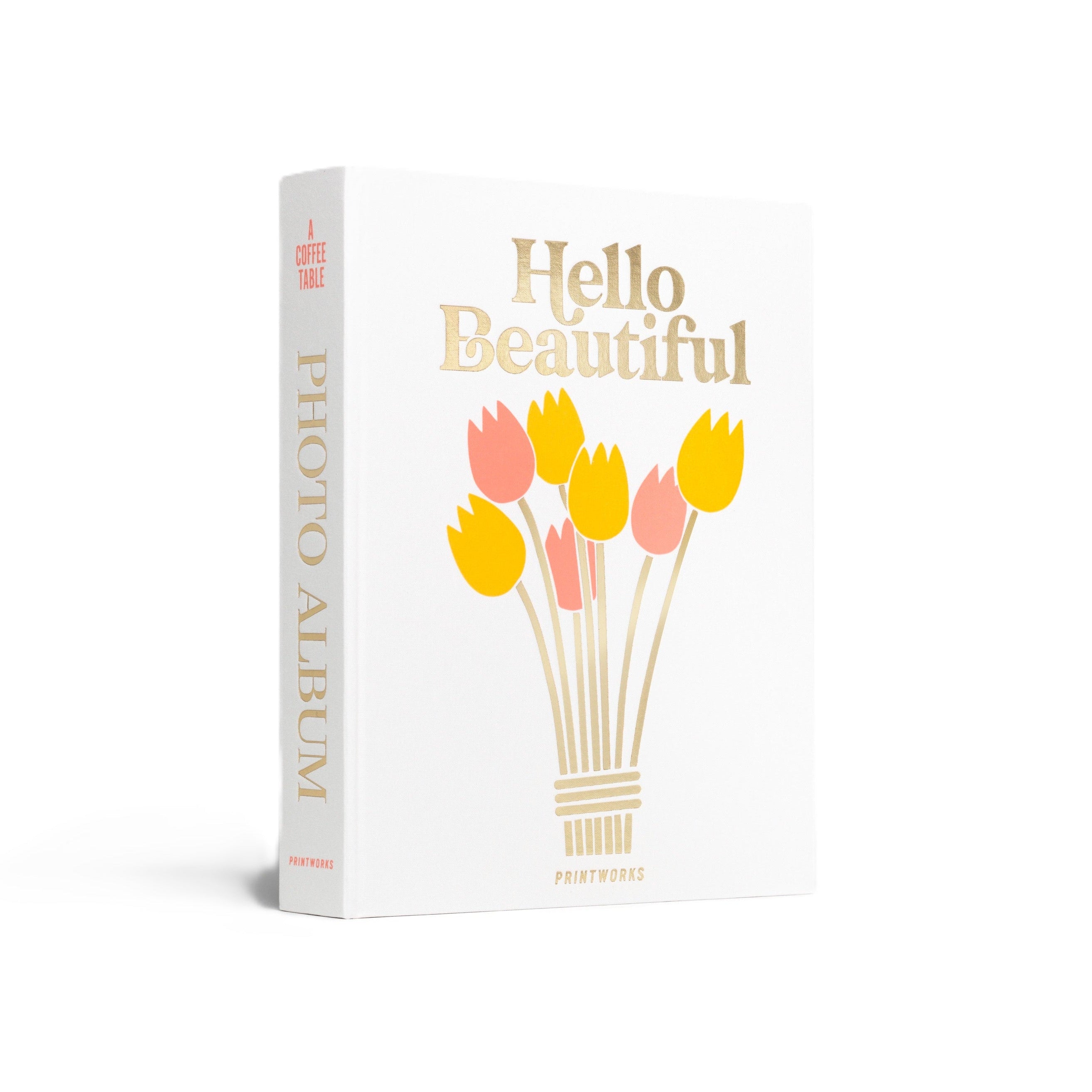 Hello Beautiful Photo Album White with Gold