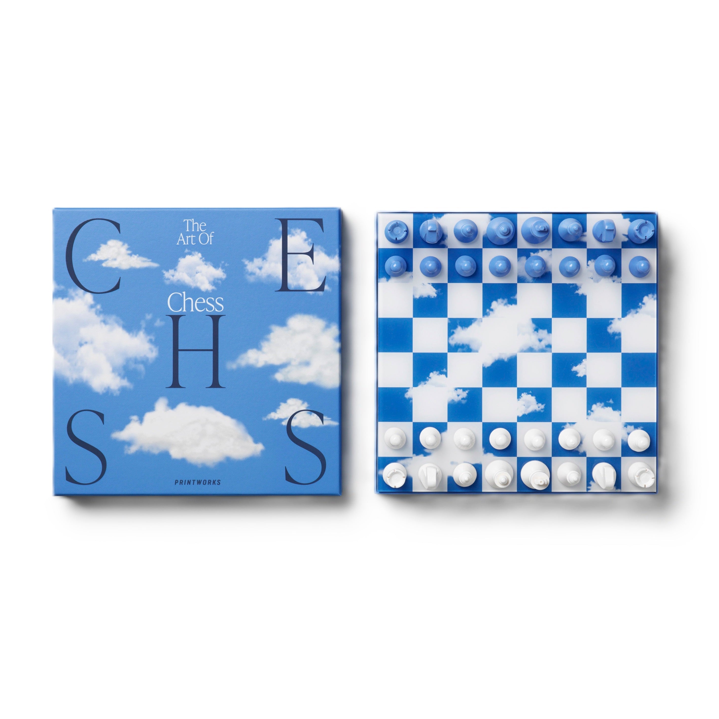 Sada na šachy CHESS CLOUDS modro-bílá