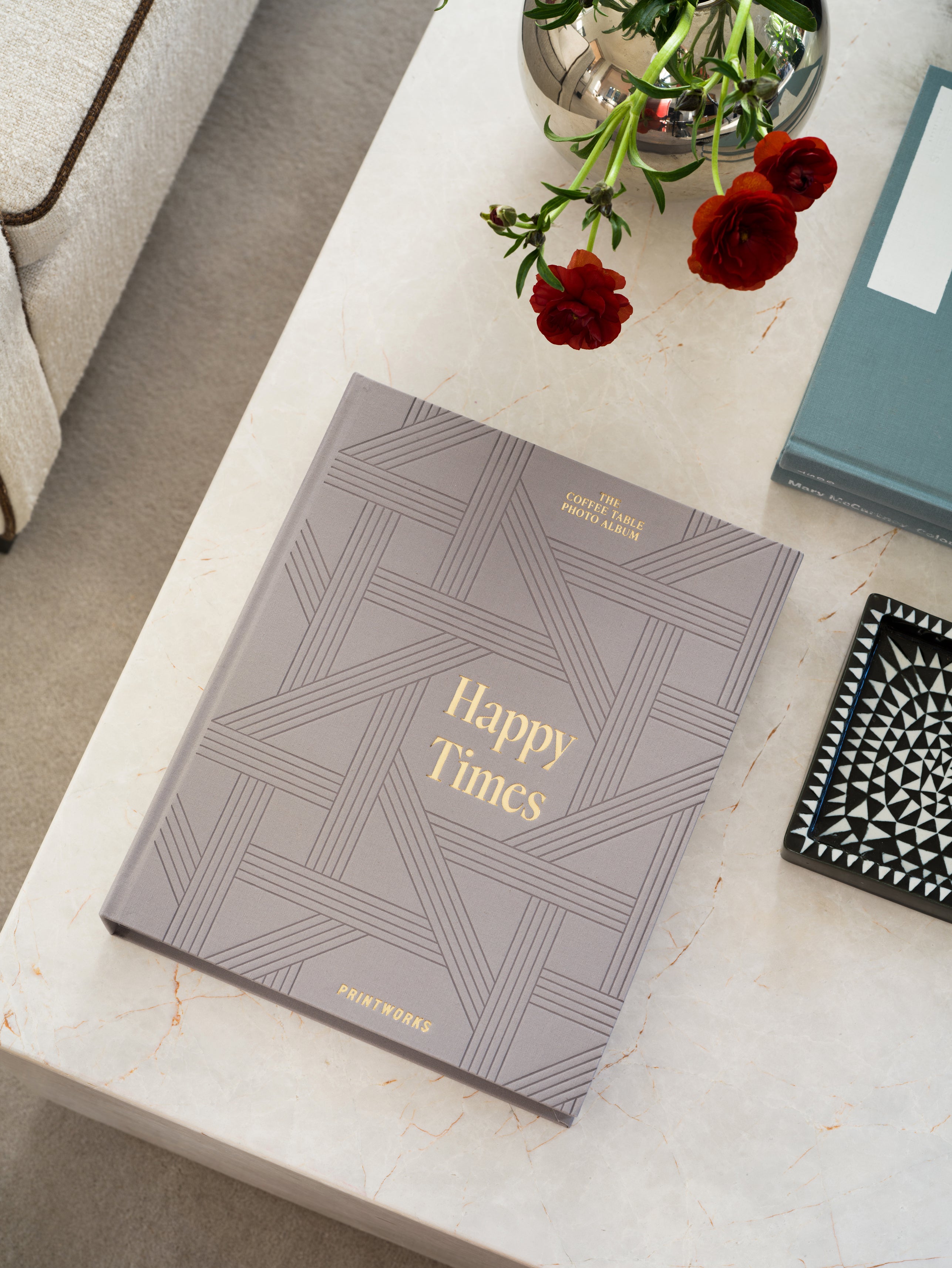 HAPPY TIMES Photo Album Gray with Gold