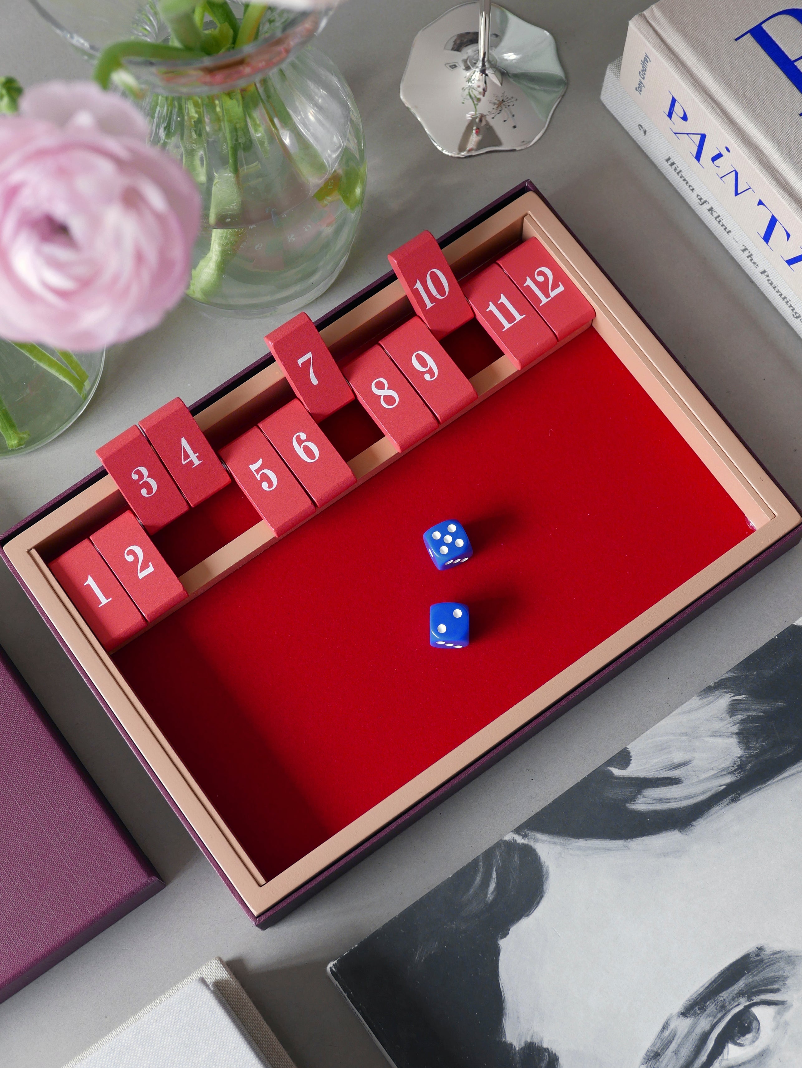 Herní deska SHUT THE BOX bordová